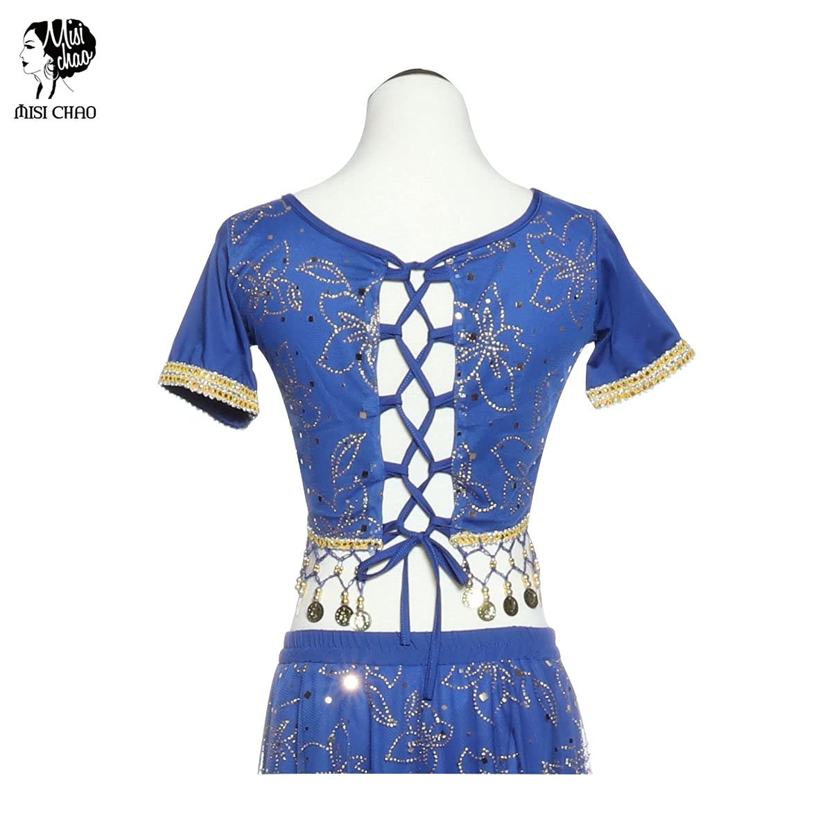 Elegant MISI CHAO Belly Dance Costume - Bollywood Chiffon Dress with Head Veil for Women | Perfect for Halloween, Dance Performances & Cultural Events
