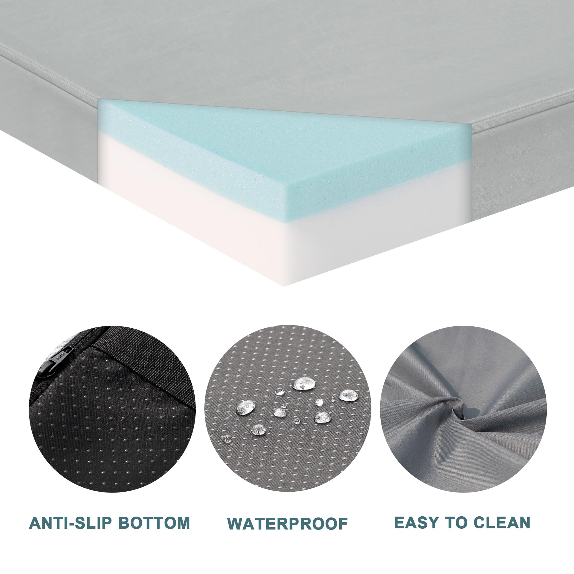 CertiPUR-US Certified Memory Foam Camping Sleeping Pad - Waterproof Roll Up Mattress for Adults, Thick Portable Floor Mat for Tent, Truck Bed & Guest Bed - Includes Travel Storage Bag | Perfect for Backpacking, Road Trips & Outdoor Adventures