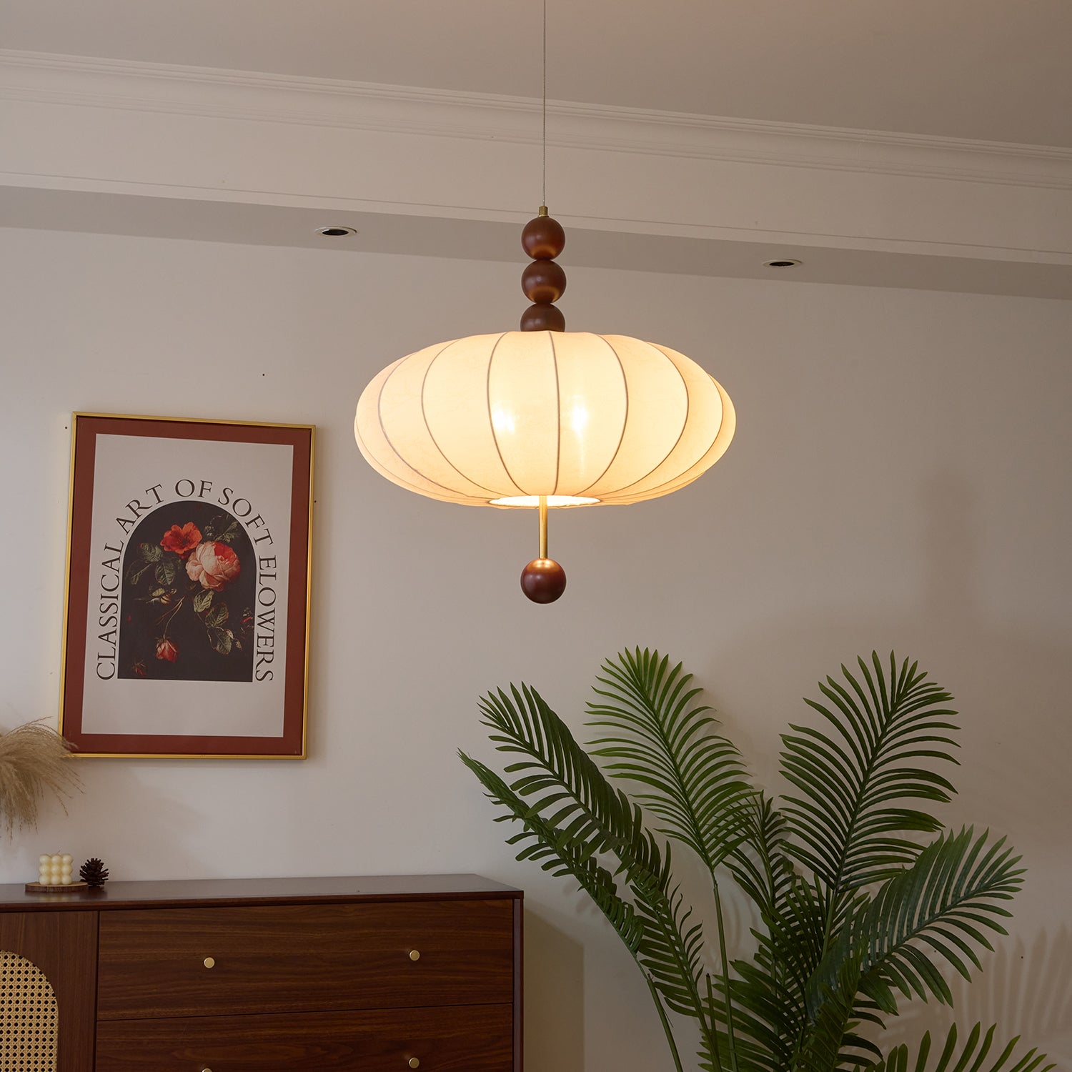 Adelaide Fabric Pendant Light - Modern Handwoven Rattan Hanging Lamp for Dining Room, Bedroom & Living Room - Perfect Boho Home Decor Lighting Fixture