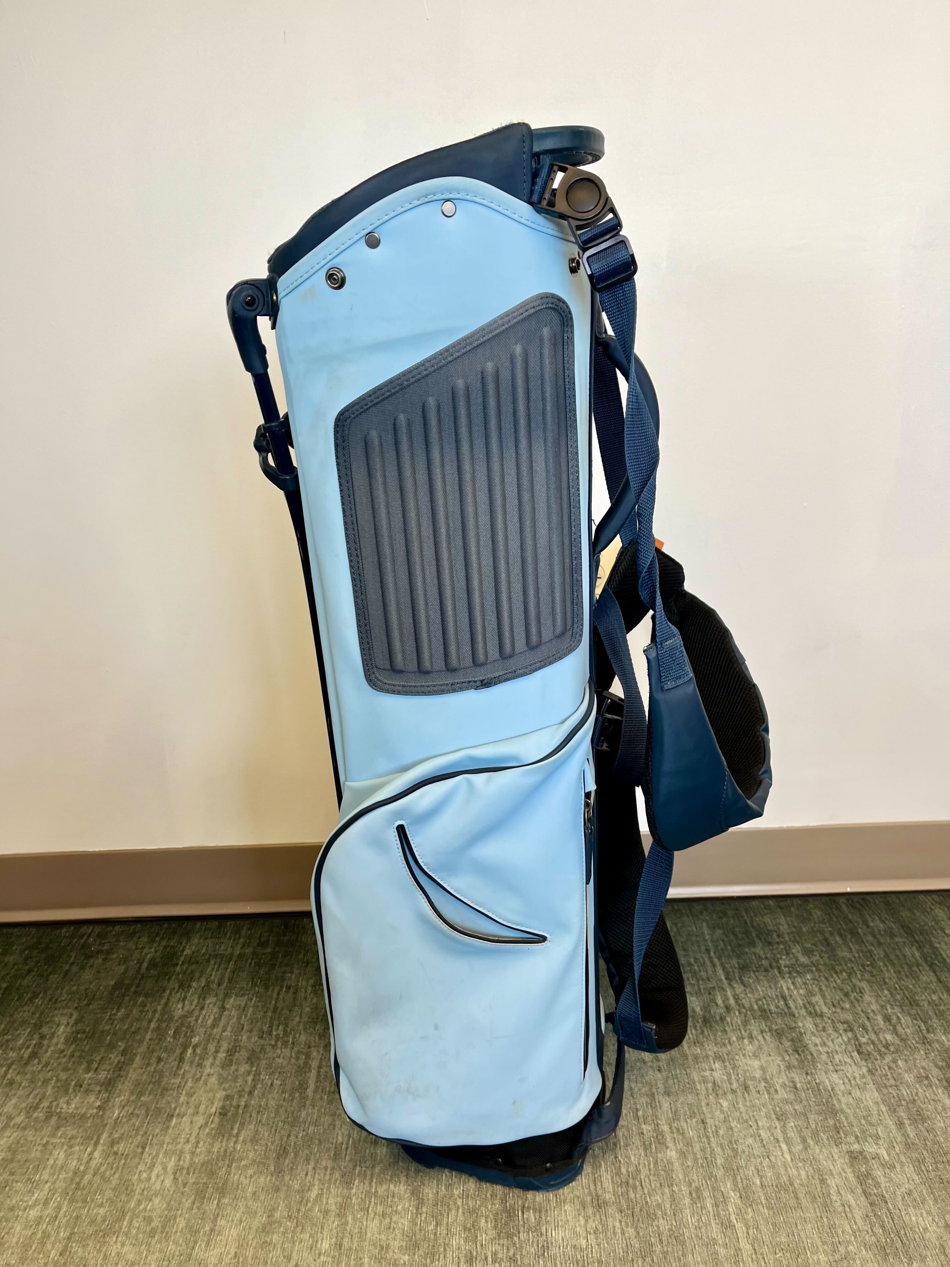 Premium Stitch Sunday Golf Bag - Blue 4-Way Divider with 3 Pockets & Adjustable Strap - Perfect for Weekend Golfers & Club Storage