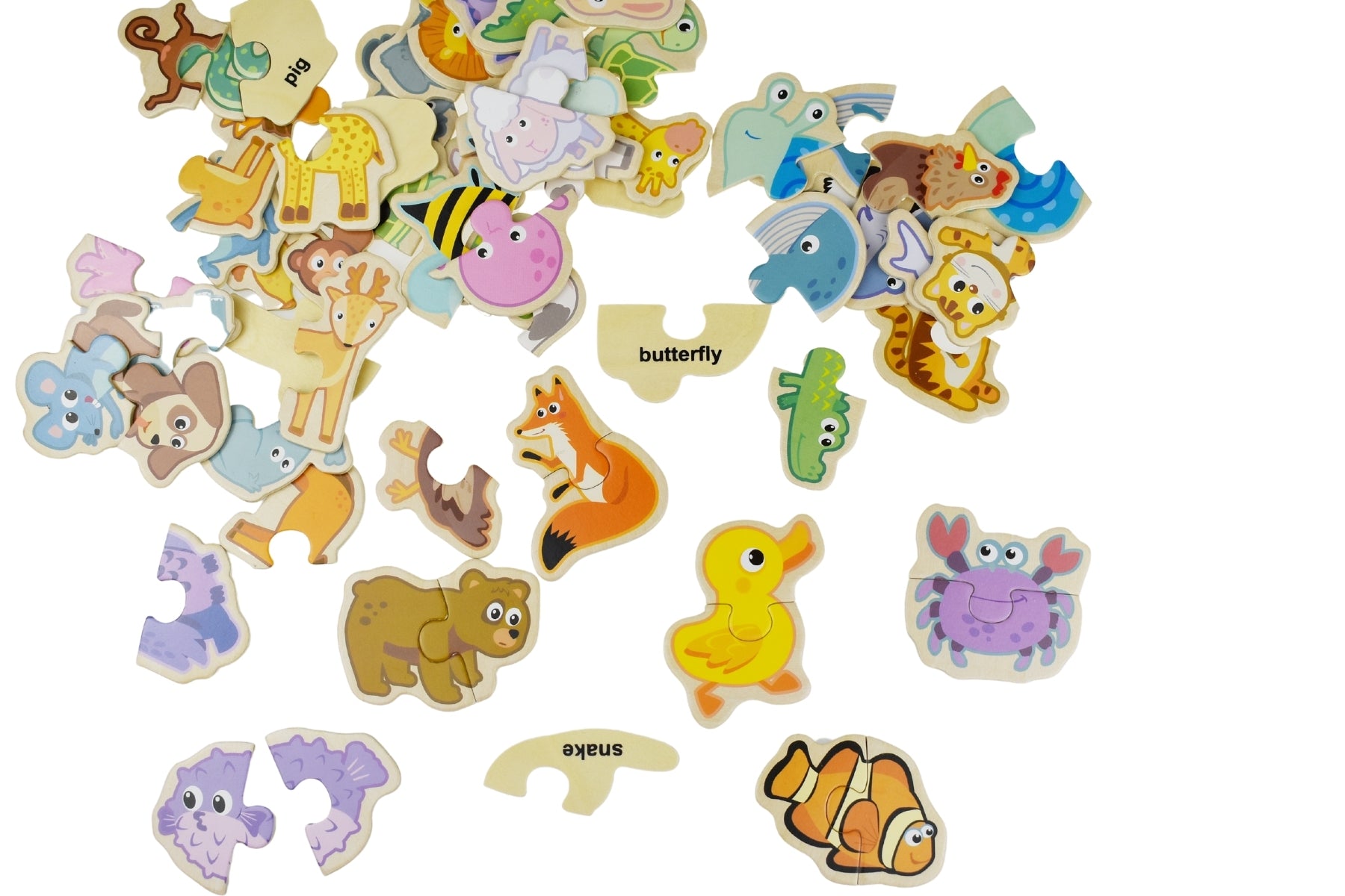 Wooden Animal Matching Puzzle Game for Toddlers - Educational Montessori Learning Toy for Kids Ages 2-4 - Perfect for Preschool Classroom & Home Playtime Activities