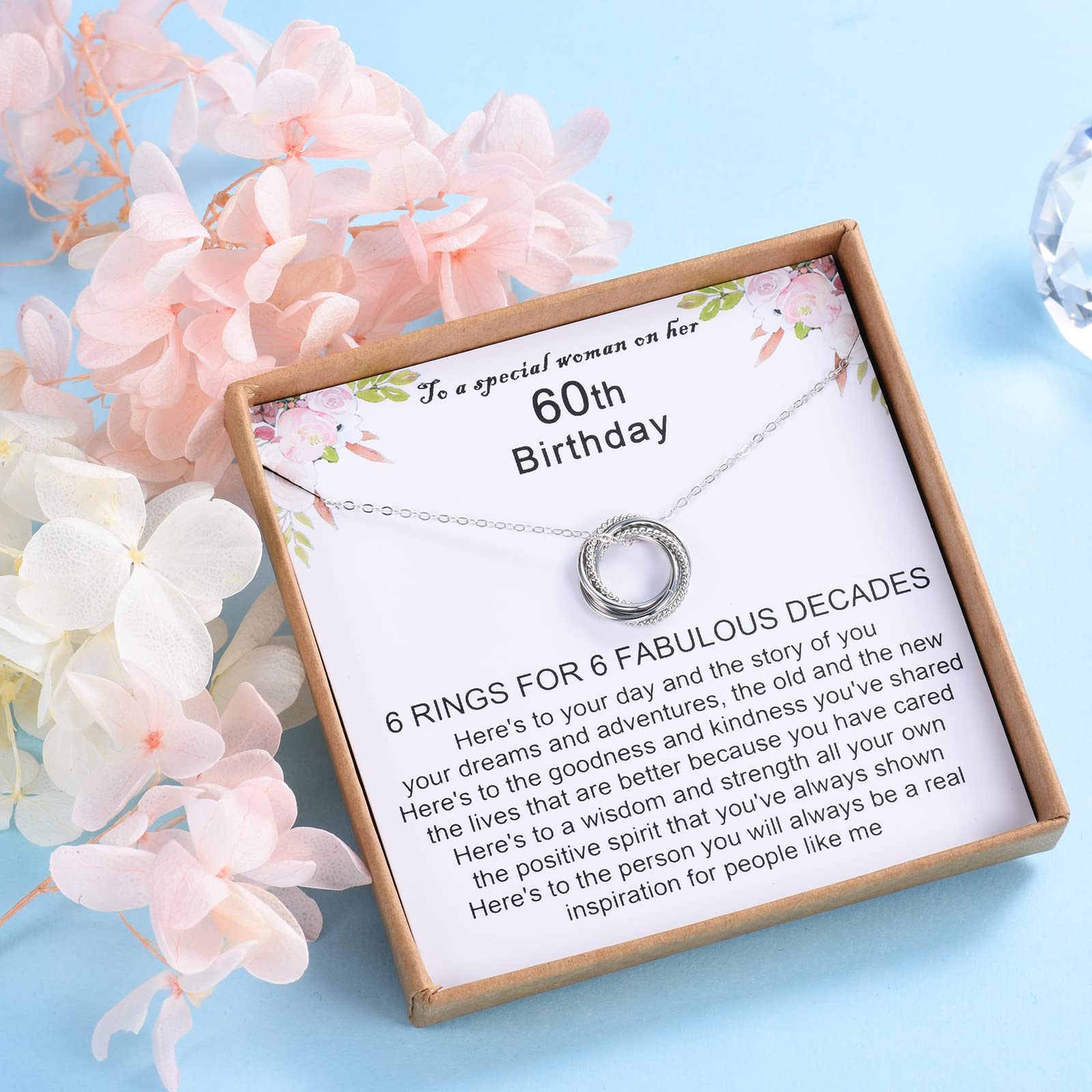 USEEDOVIA Sterling Silver Circle Necklace - 30th 40th 50th 60th 70th Birthday Gift for Women, Elegant Jewelry for Mom, Friend, Daughter, Sister, Wife - Perfect for Milestone Celebrations & Special Occasions