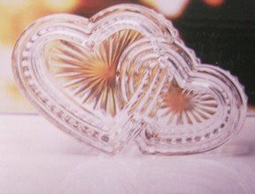 Circleware Sweetheart 6-inch Double Heart Crystal Candy Dish - Elegant Trinket Tray for Jewelry, Keys & Treats | Perfect for Valentine's Day, Weddings & Home Decor