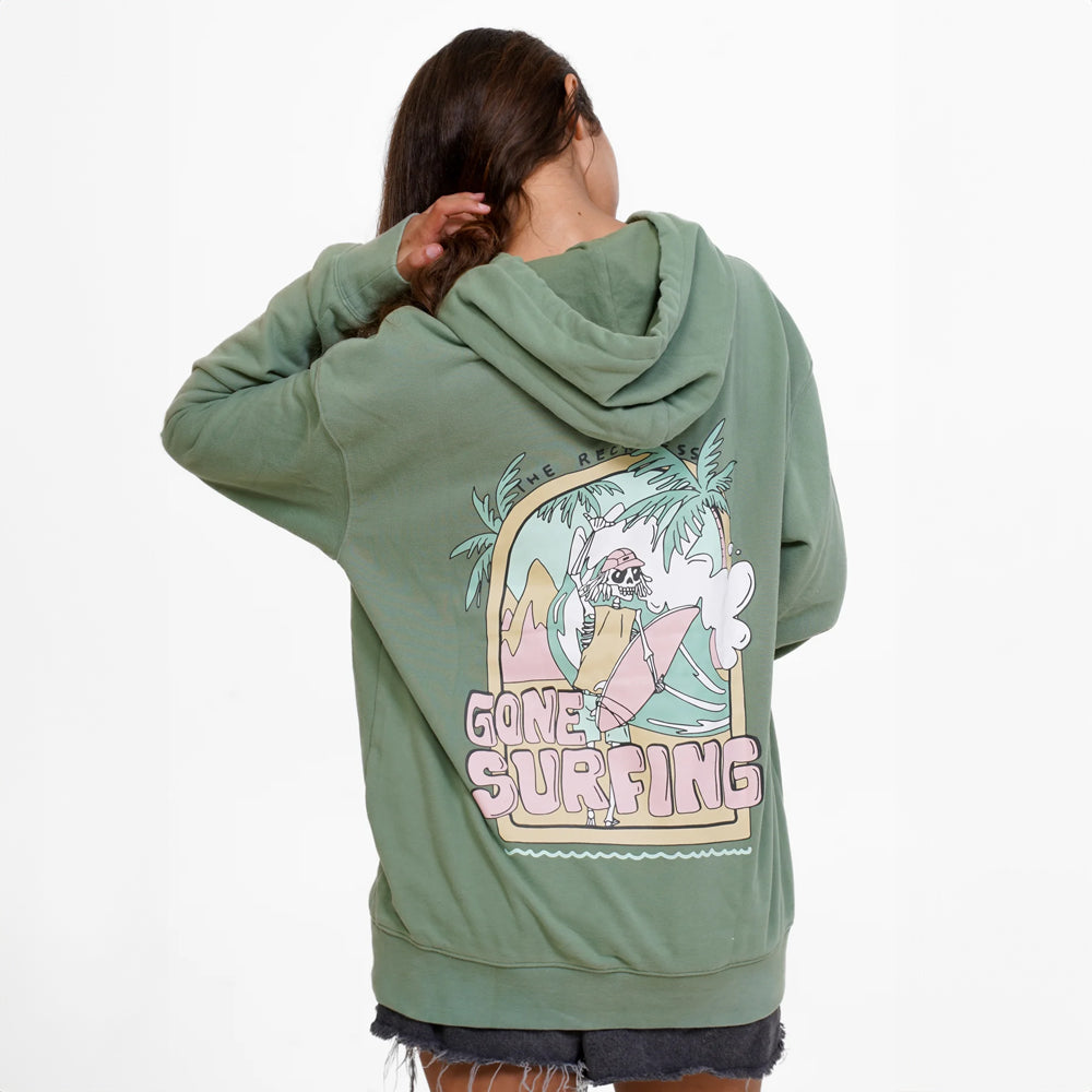 Reckless Wave Surfer Hoodie - Stylish & Comfortable Surfing Hooded Sweatshirt for Men & Women - Perfect for Beach, Surfing & Casual Wear