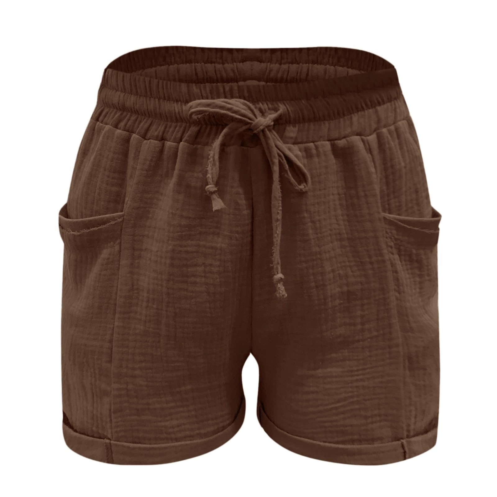 Women's Linen Summer Shorts - Comfy Drawstring Waist & Pockets | Beach & Casual Wear