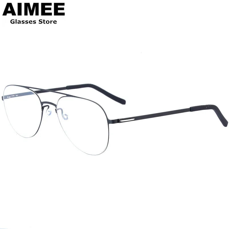 Aimee Women's Full Rim Oval Titanium Double Bridge Eyeglasses 99805 - Lightweight & Durable Eyewear for Work, Reading & Fashion
