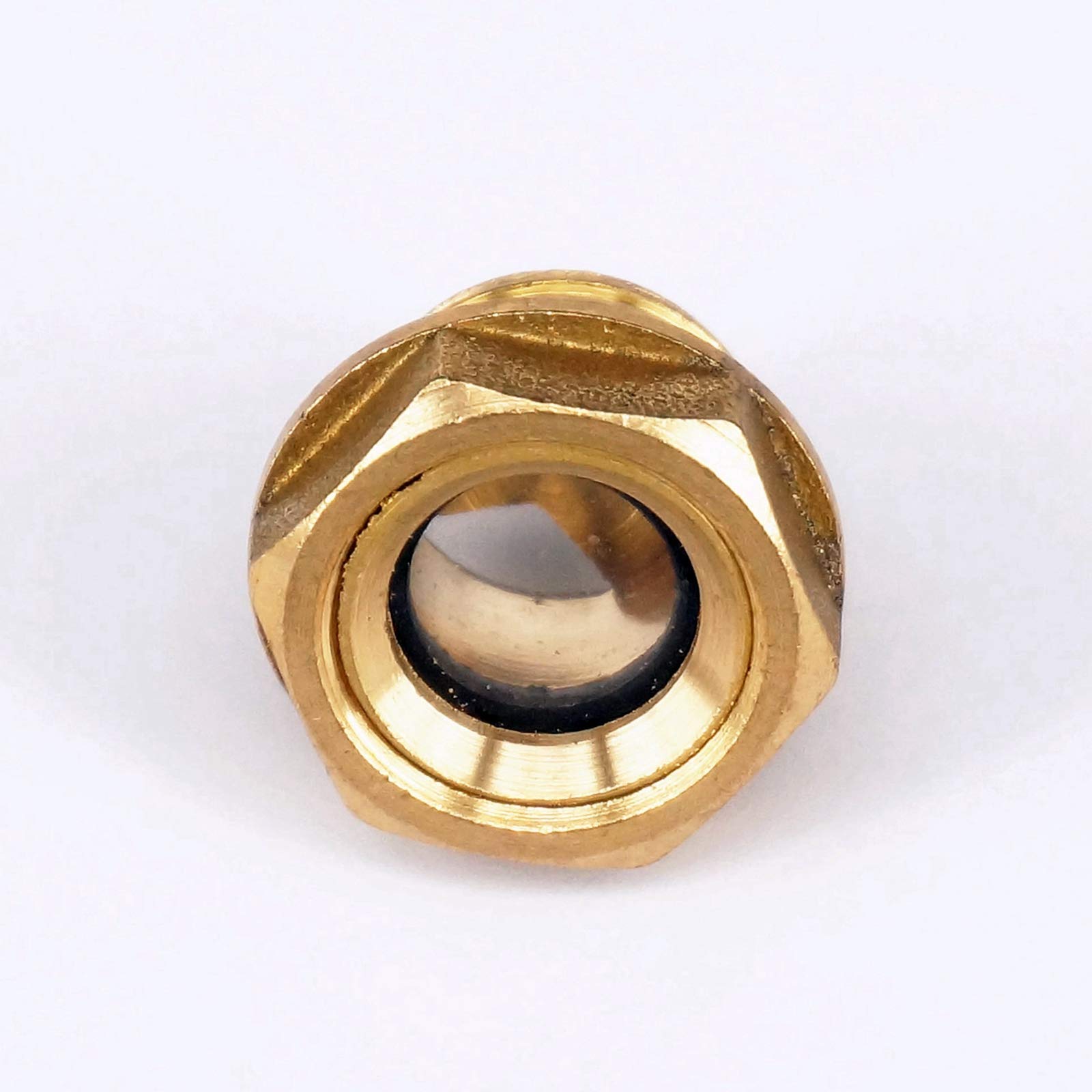 Brass Oil Level Sight Glass Window - M16x1.5mm Metric Male Hex Head for Air Compressor & Gearbox - Perfect for Industrial Machinery Monitoring
