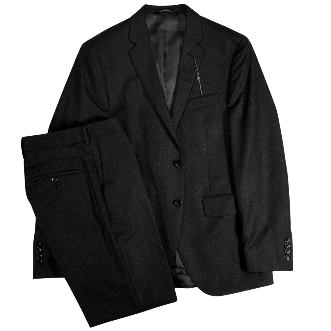 Premium Black Primo Two-Button Wool Suit for Men - Classic Business & Formal Wear - Perfect for Office, Weddings & Special Occasions