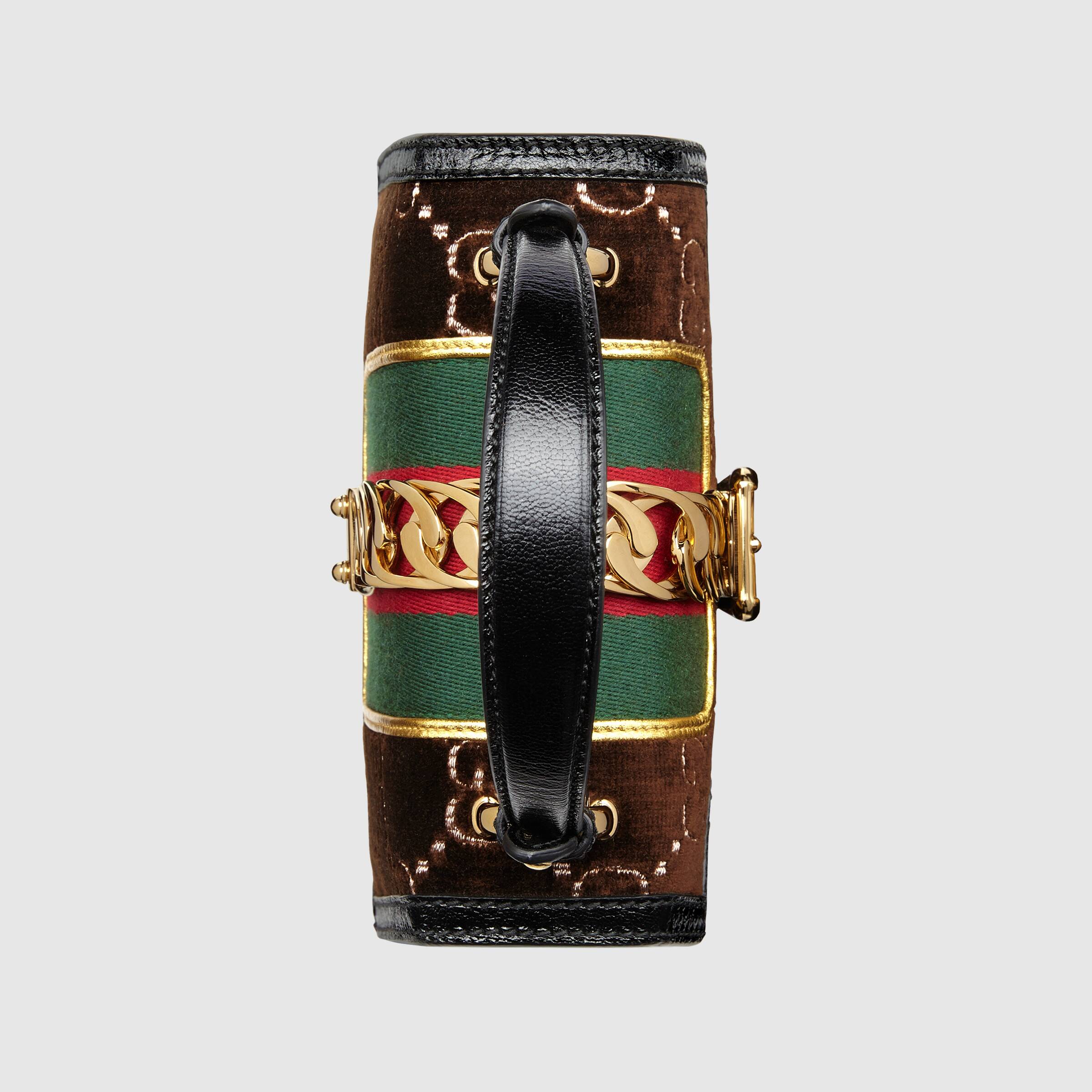 Gucci Sylvie GG Velvet Small Shoulder Bag for Women - Brown Luxury Crossbody Purse | Perfect for Date Night, Parties & Everyday Use