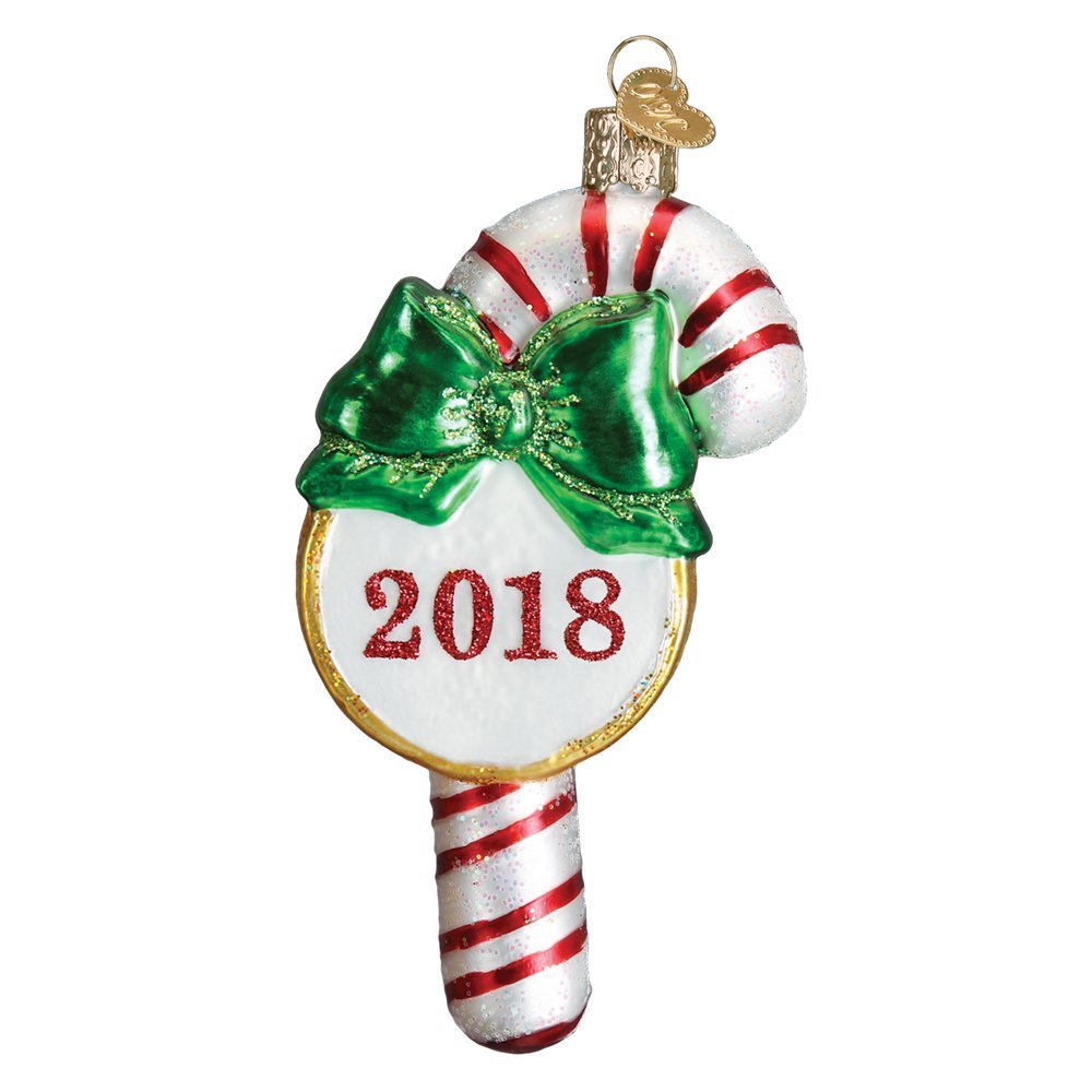 Old World Christmas 2018 Candy Cane Glass Blown Ornament - Handmade Holiday Decoration for Christmas Tree, Gift & Festive Home Decor