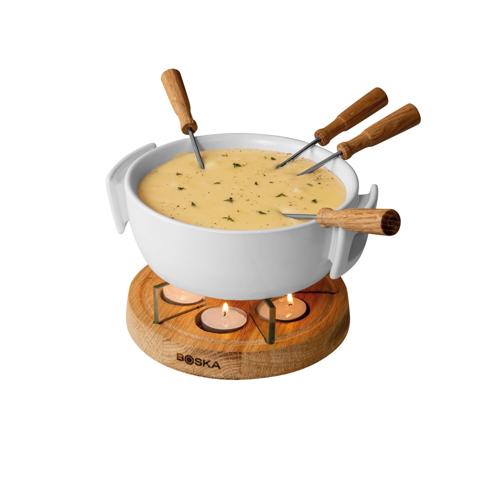 Boska Twinkle Cheese Fondue Pot Set - 4-Person Electric Fondue Maker for Chocolate, Meat & Cheese - Perfect for Weddings, Housewarming Gifts & Family Gatherings - Includes Fondue Sticks for Easy Serving - Ideal for Romantic Dinners & Party Entertaining
