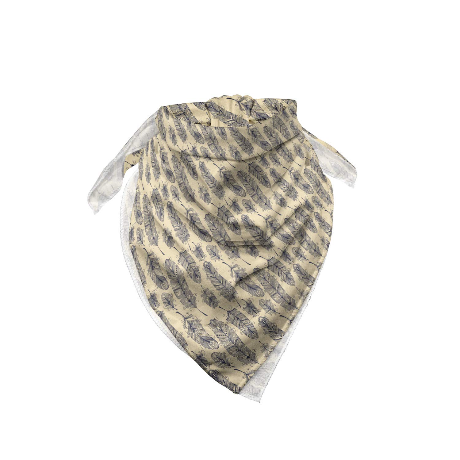 Ambesonne Bohemian Bandana - Hand Drawn Ornate Feathers Design, Unisex Head Scarf & Neck Tie for Men Women - Perfect for Music Festivals, Outdoor Adventures & Boho Fashion