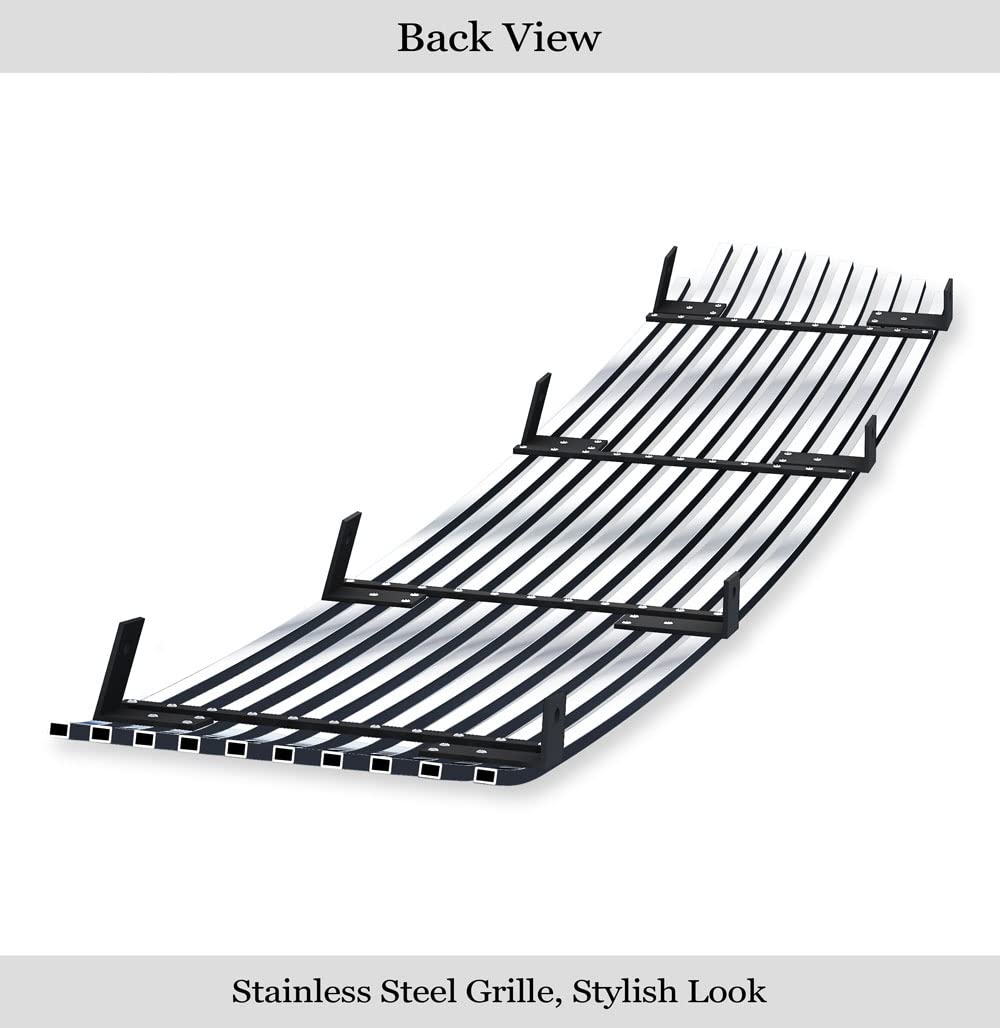 APS Stainless Steel Billet Front Grill Grille Insert for 1999-2002 Toyota Tundra - Chrome SS Main Upper Replacement (S18-A38458T) | Durable Upgrade for Off-Road & Custom Truck Builds