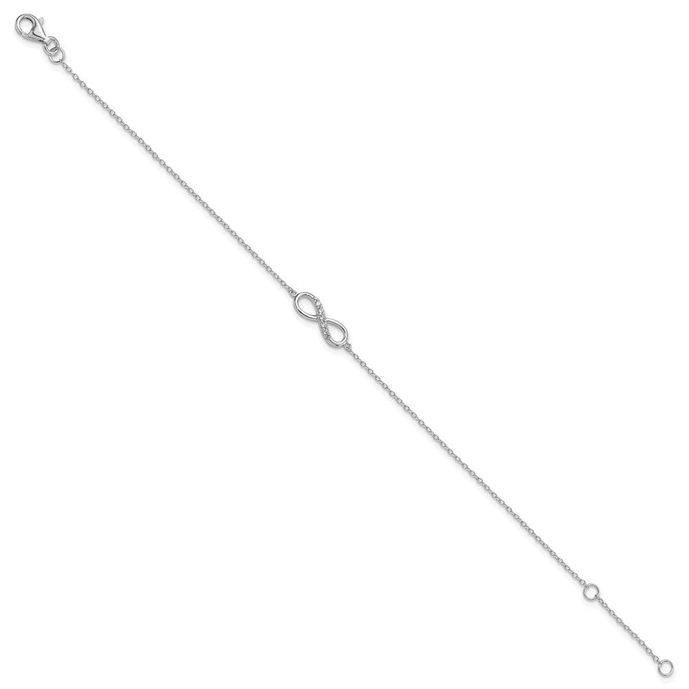 925 Sterling Silver Infinity Bracelet with Cubic Zirconia for Women - Elegant Fine Jewelry Gift for Her (7