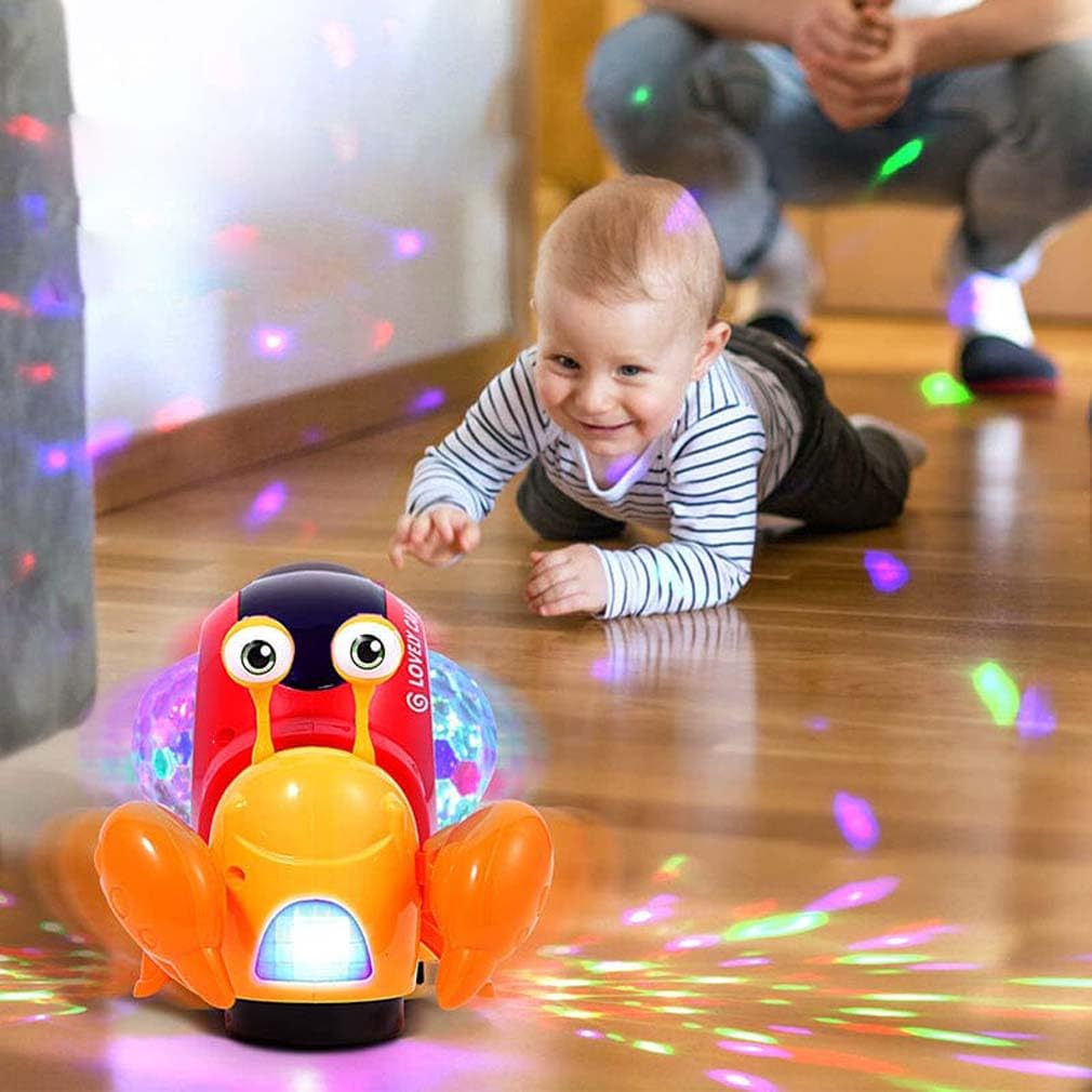 Luminous Snail Toy - Interactive Dancing Musical Toy with Light & Sound Effects | Portable Early Learning Educational Toy for Kids | Perfect for Playtime, Parties & Sensory Development (Green)