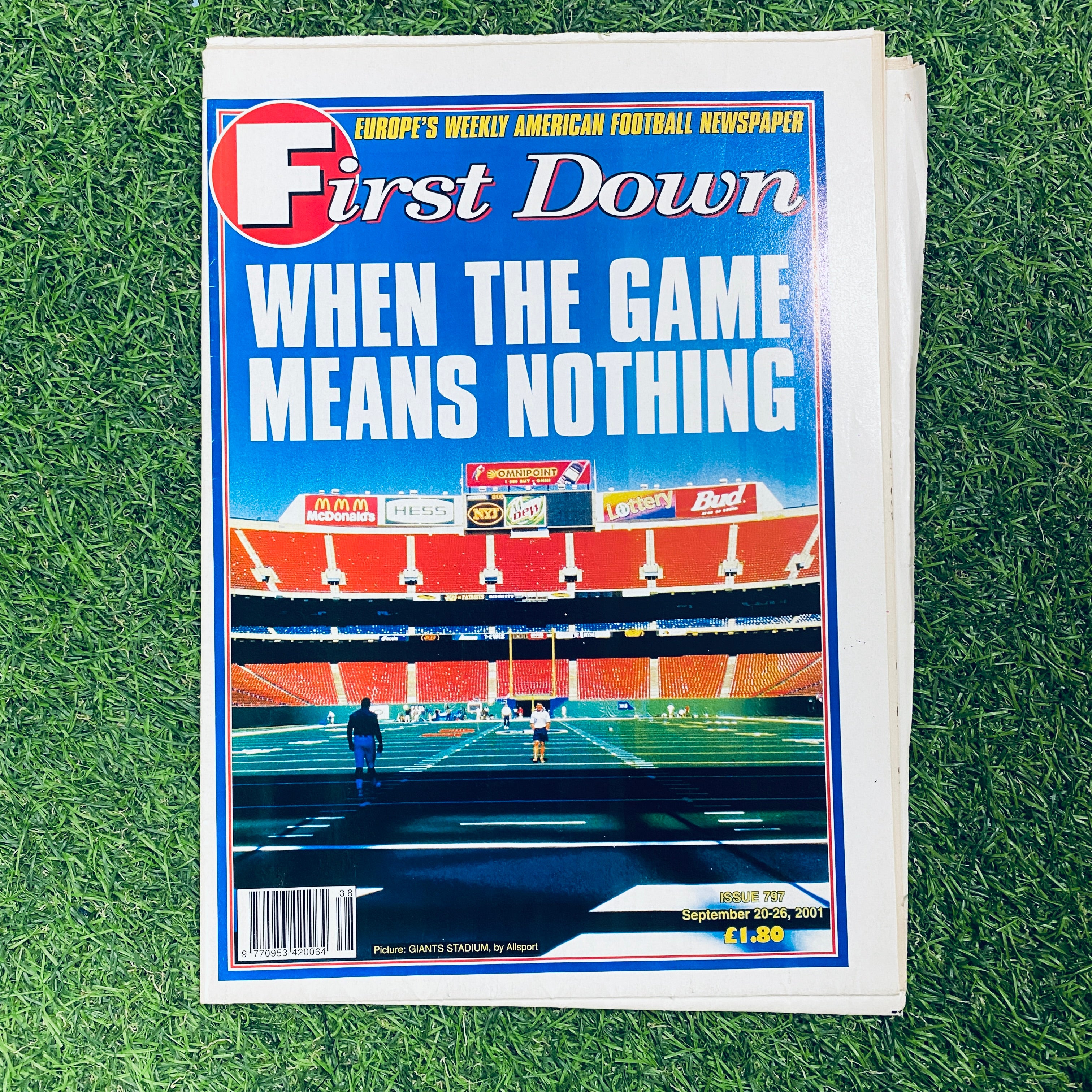 First Down Newspaper Issue 797 - September 20-26, 2001 | 9/11 Tribute Edition | Vintage Sports Collectible for Memorabilia Enthusiasts & History Buffs