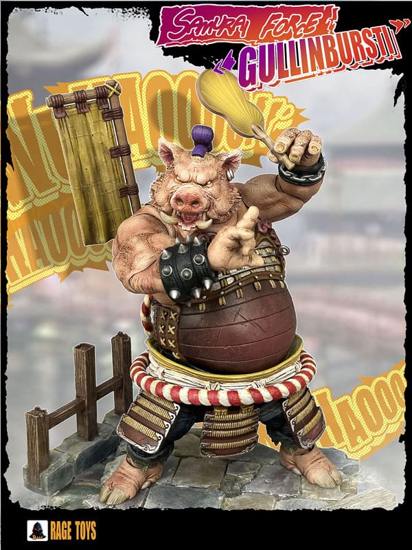 Fury Toys 1/12 Scale 7-inch Rage Samurai Force Gullinbursti Action Figure - Pre Order - Collectible Anime Warrior Model for Display & Battle Scenes