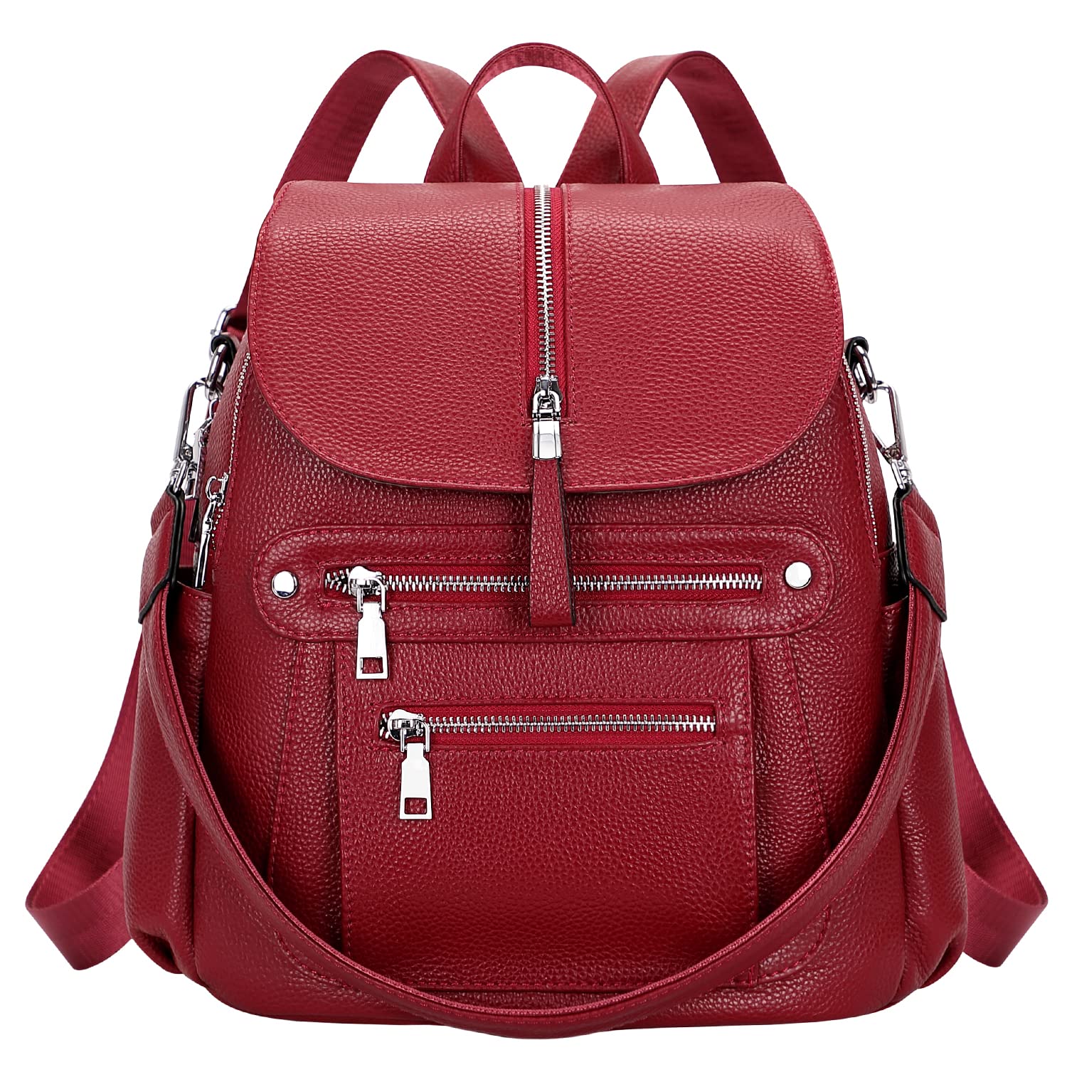 Stylish ALTOSY Genuine Leather Backpack Purse for Women - Fashionable Casual Handbag with Multiple Pockets & Secure Flap Closure | Perfect for Work, Travel & Daily Commute
