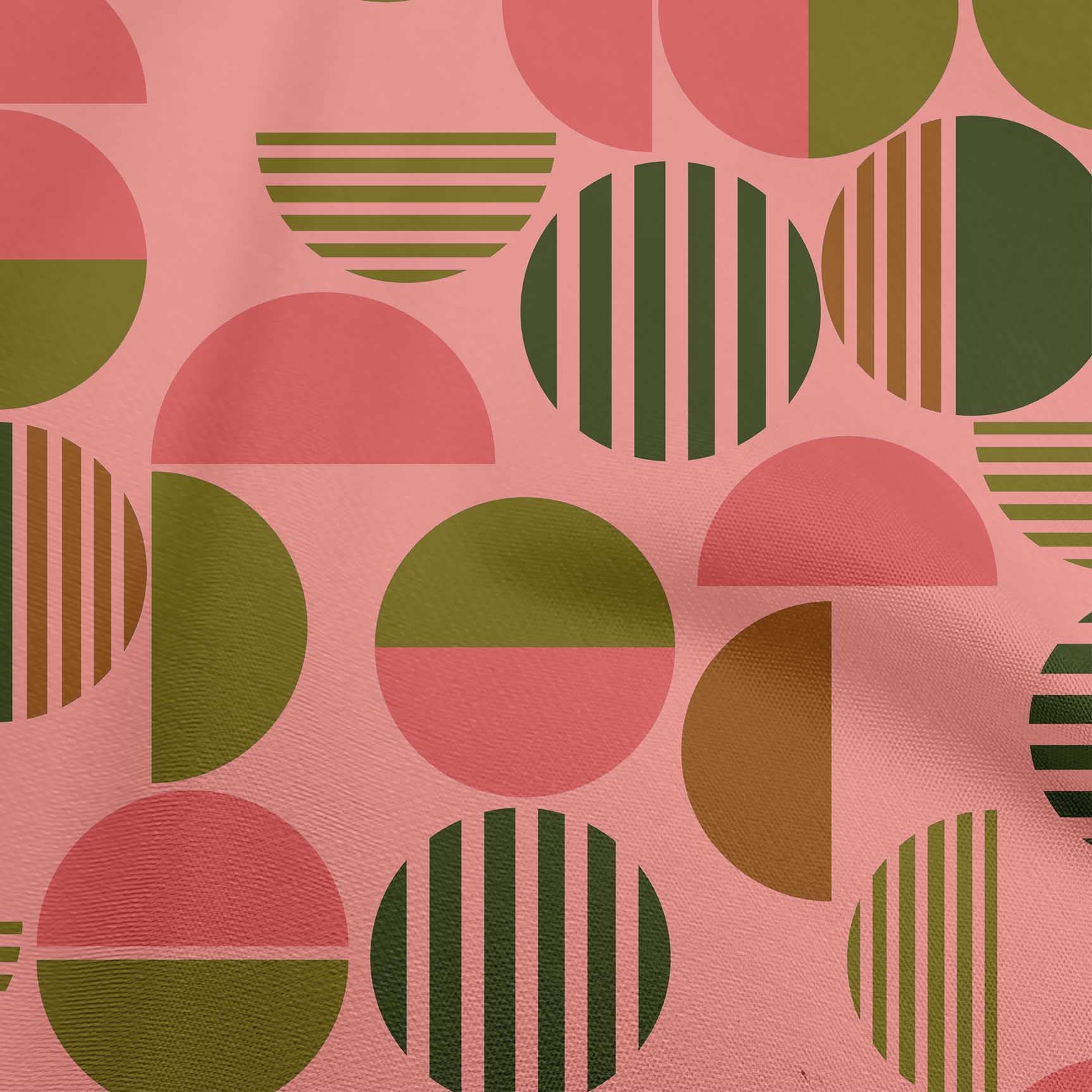 oneOone 100% Cotton Cambric Pink Geometric Print Fabric by The Yard - 42 Inch Wide Dress Material (343) | Perfect for DIY Dresses, Skirts & Home Decor Projects