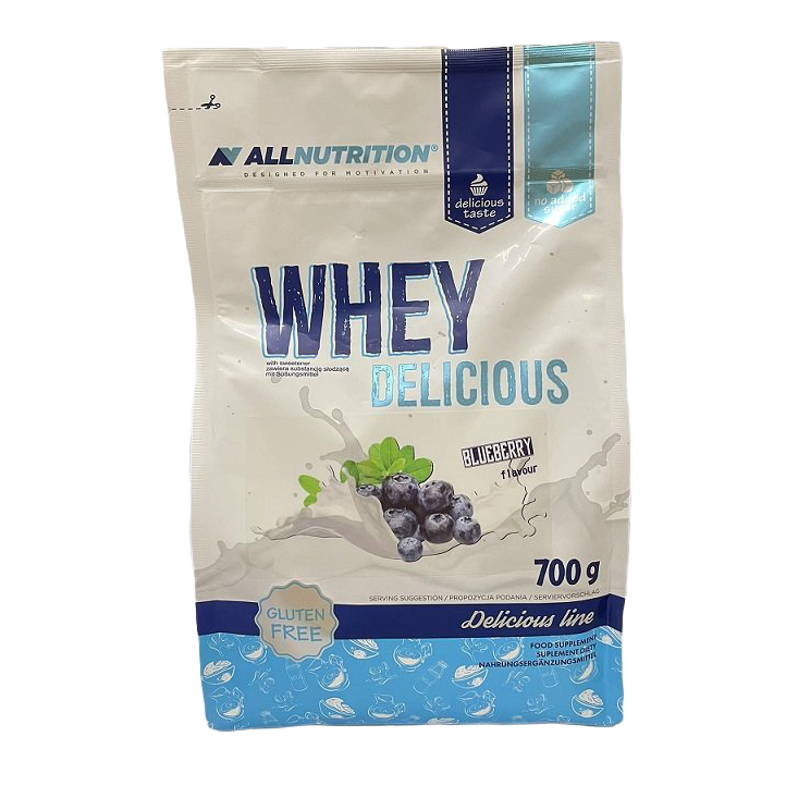 Allnutrition Whey Delicious Protein Powder - Blueberry Flavor 700g for Muscle Recovery & Post-Workout Nutrition | Gym Supplement for Athletes & Fitness Enthusiasts