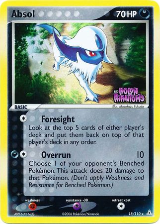 Absol (18/110) Stamped Holon Phantoms EX Pokemon Card - Rare Collectible for Trading & Battles