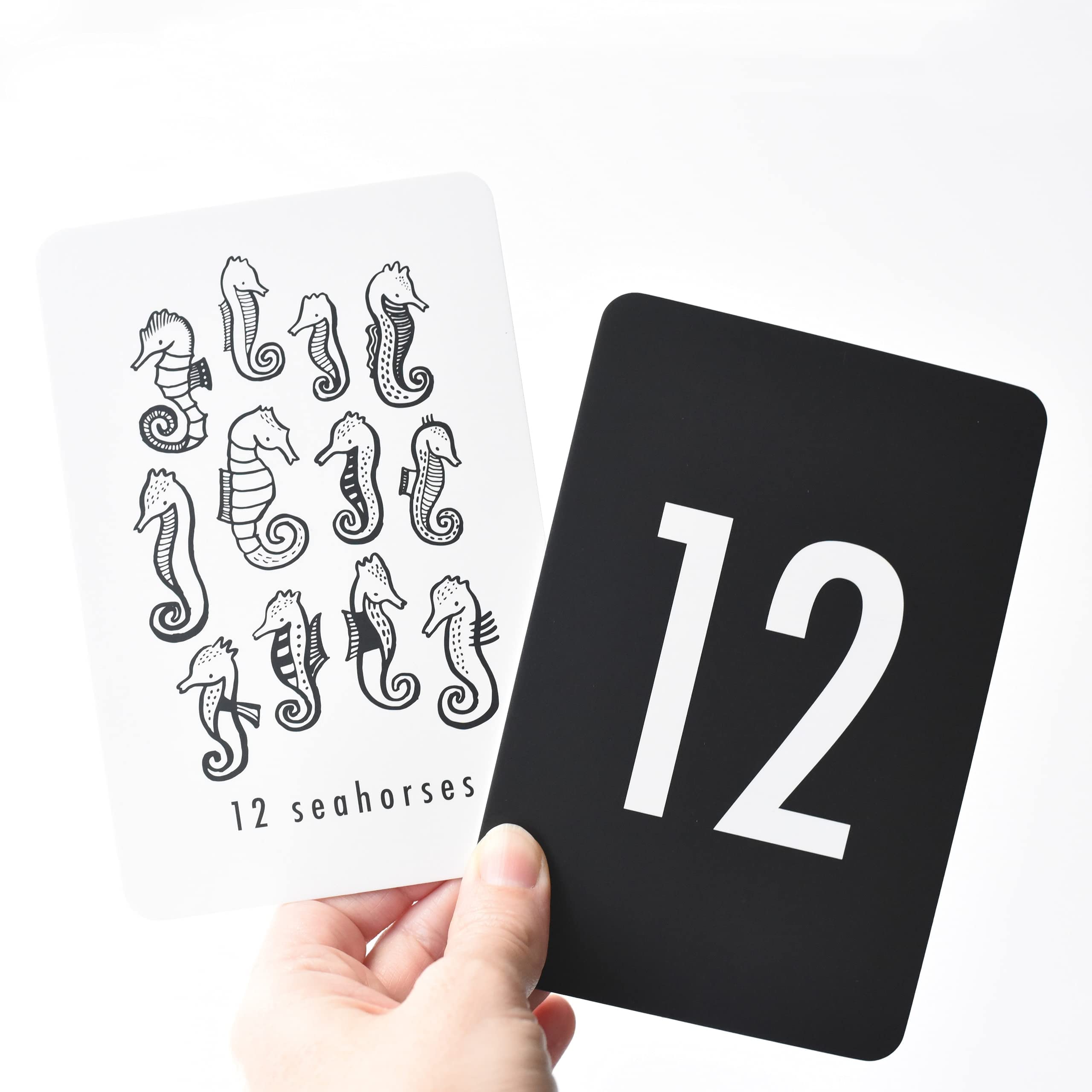 Wee Gallery Nature Number Cards - Educational Baby & Toddler Flashcards with Black & White Animals for Counting, Learning & Cognitive Development | Perfect for Early Childhood Visual Stimulation & Homeschooling Activities