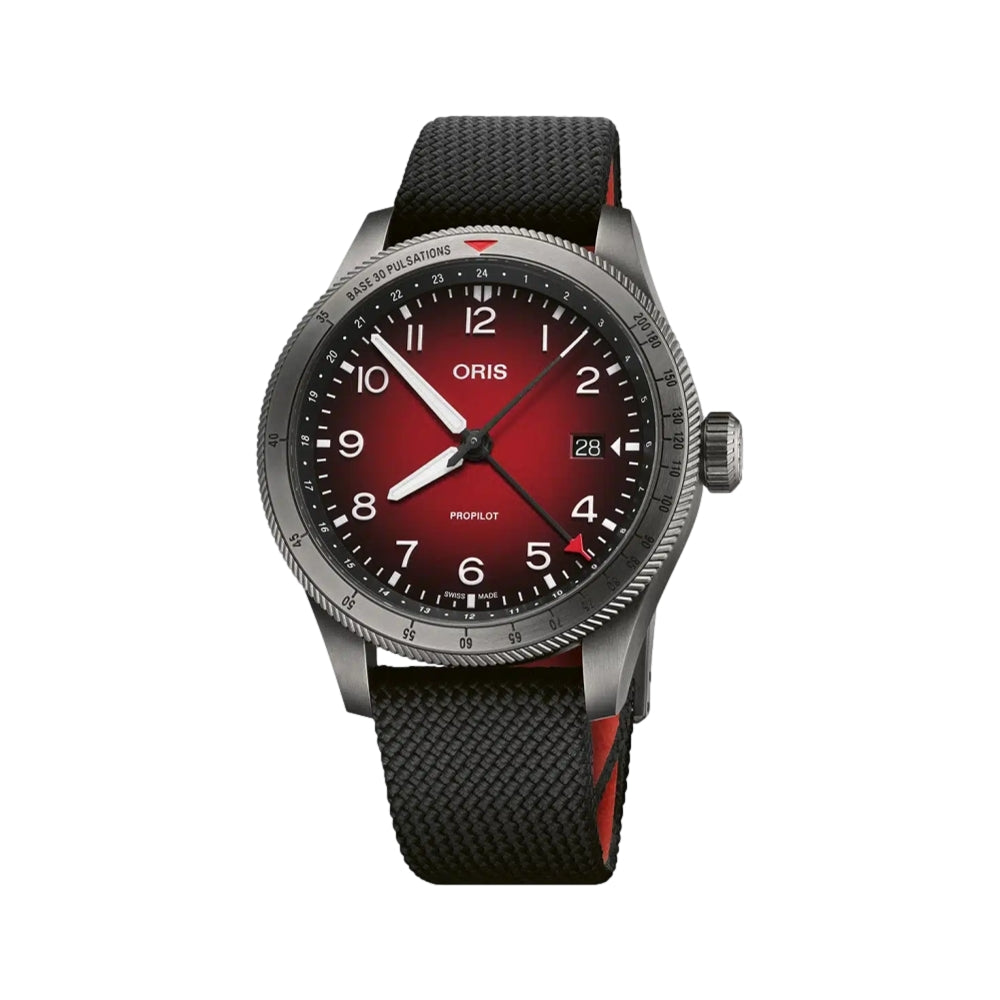 Seiko Prospex Automatic GMT Diver's Watch 41.5mm - Red Dial with Textile Strap for Men | Waterproof Sports Watch for Diving, Travel & Outdoor Adventures