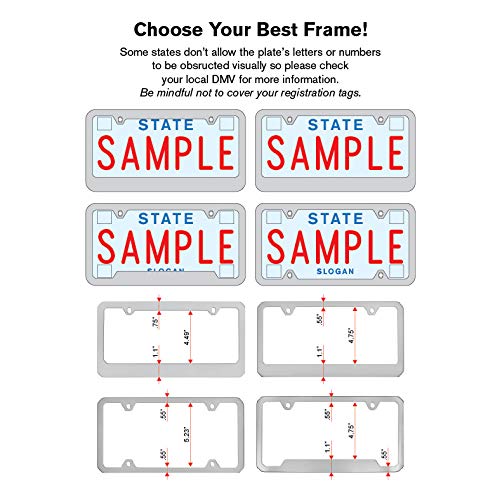 Honda Civic License Plate Frame - Chrome Plated Metal Car Accessory - Perfect for Customizing & Protecting Your Vehicle's Look (Fits 2006-2021 Models)
