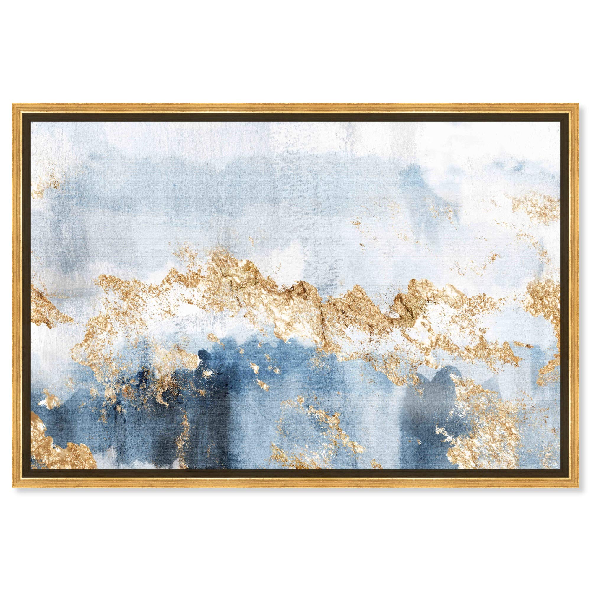 Oliver Gal 'Eight Days a Week' Abstract Watercolor Canvas Wall Art - 54x36 Inch Gold Framed Print for Living Room, Bedroom & Office Decor