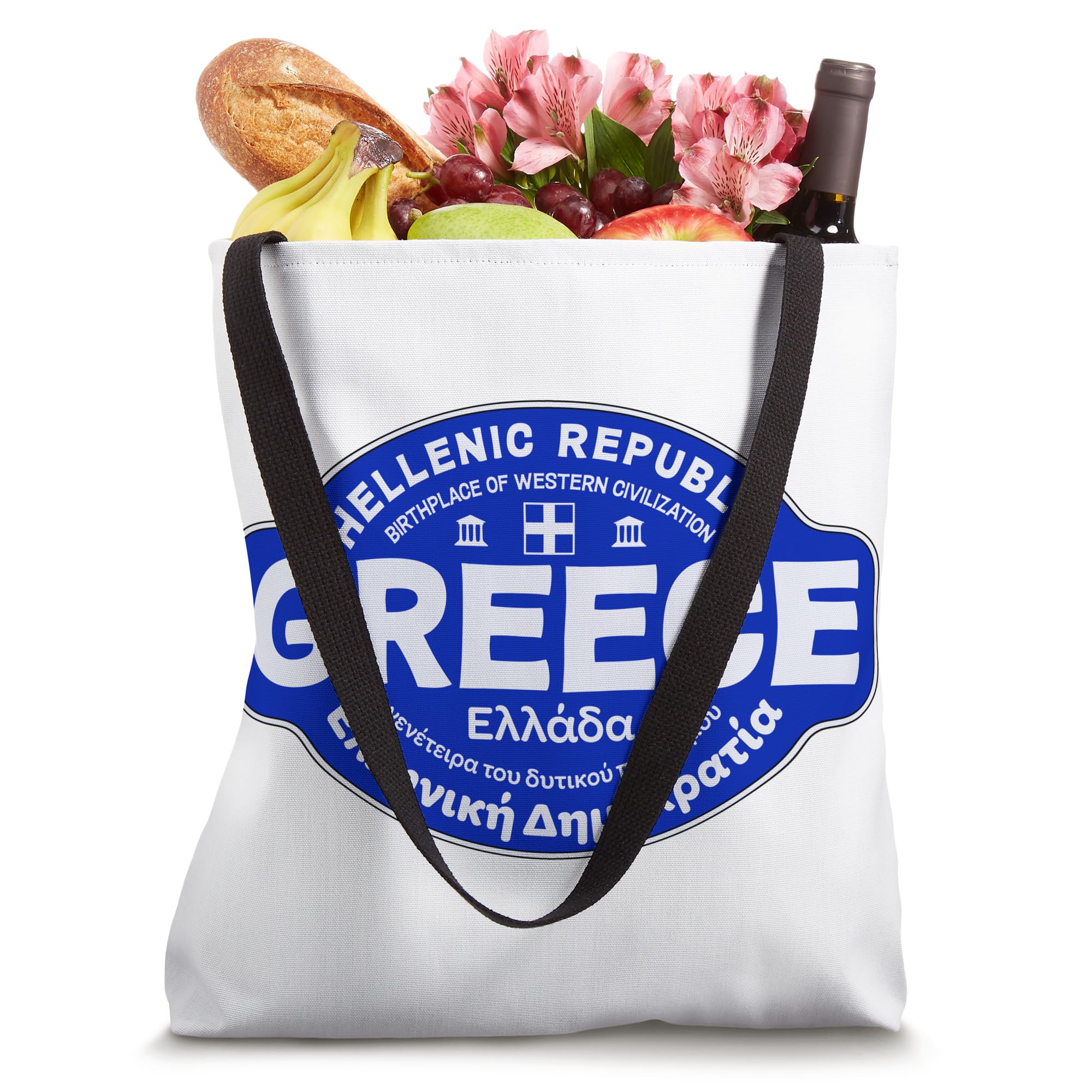 JCombs: Stylish Greece Themed Tote Bag - Perfect for Beach, Travel & Shopping - Durable & Fashionable Canvas Shoulder Bag