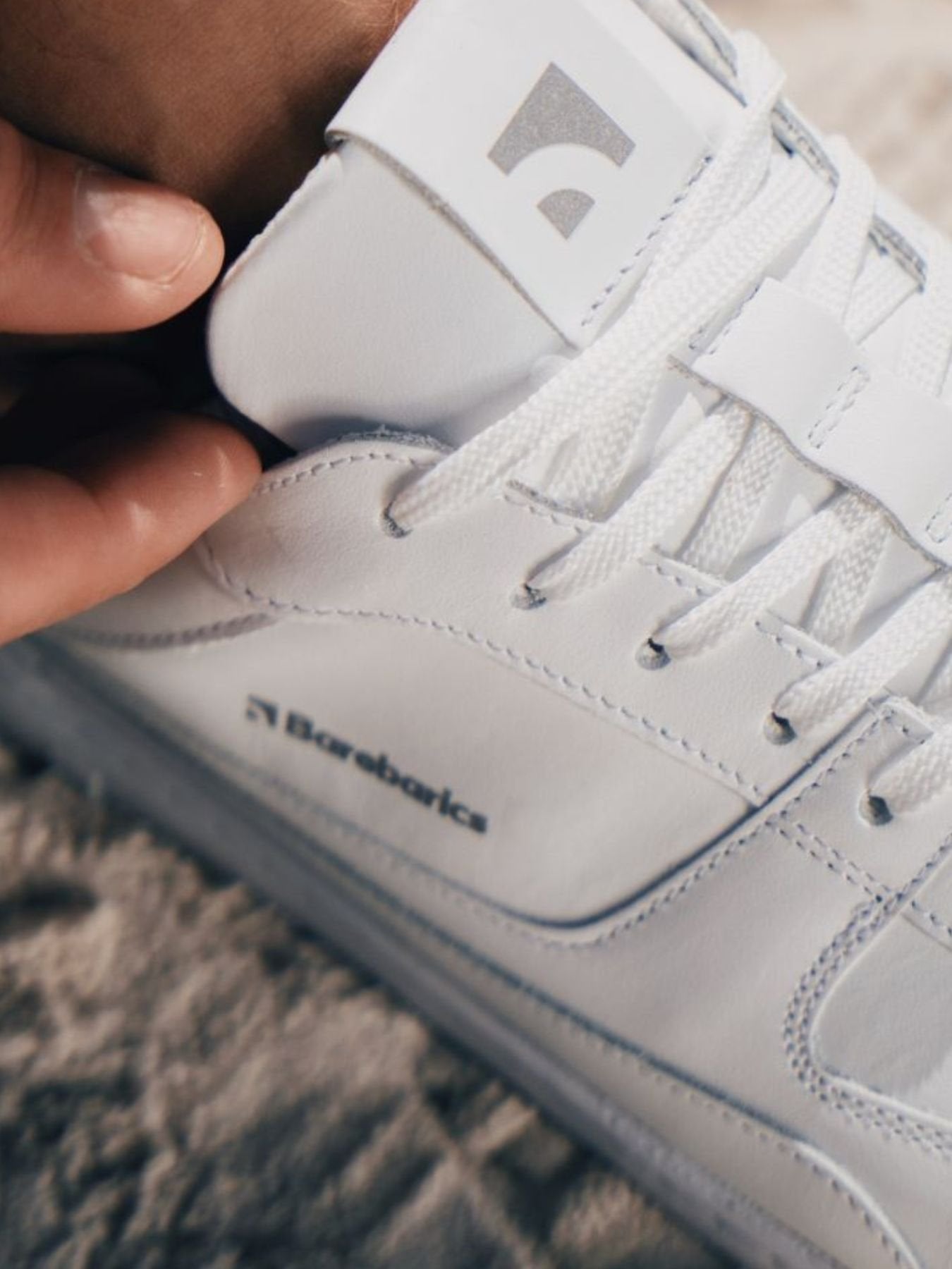 Barefoot Sneakers Barebarics Zing - All White Genuine Leather Minimalist Shoes for Men & Women | Perfect for Running, Gym & Everyday Comfort