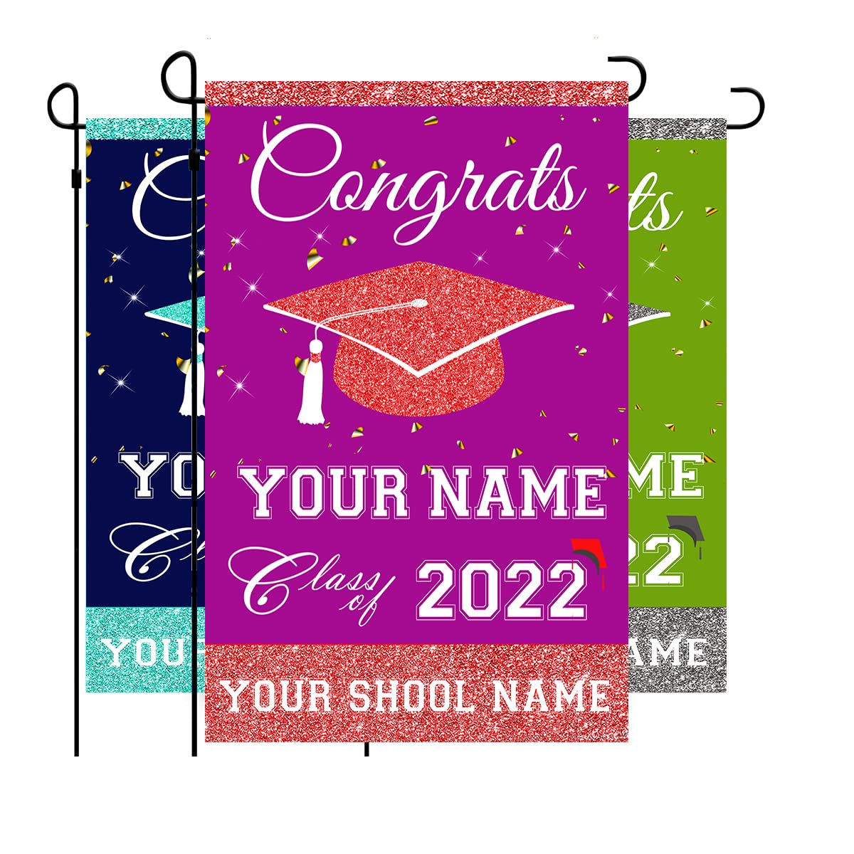 2022 Graduation Garden Flag & Yard Sign - Class of 2022 College & High School Graduate Banner Decor - Perfect for Outdoor Celebrations, Graduation Parties & Photo Backdrops