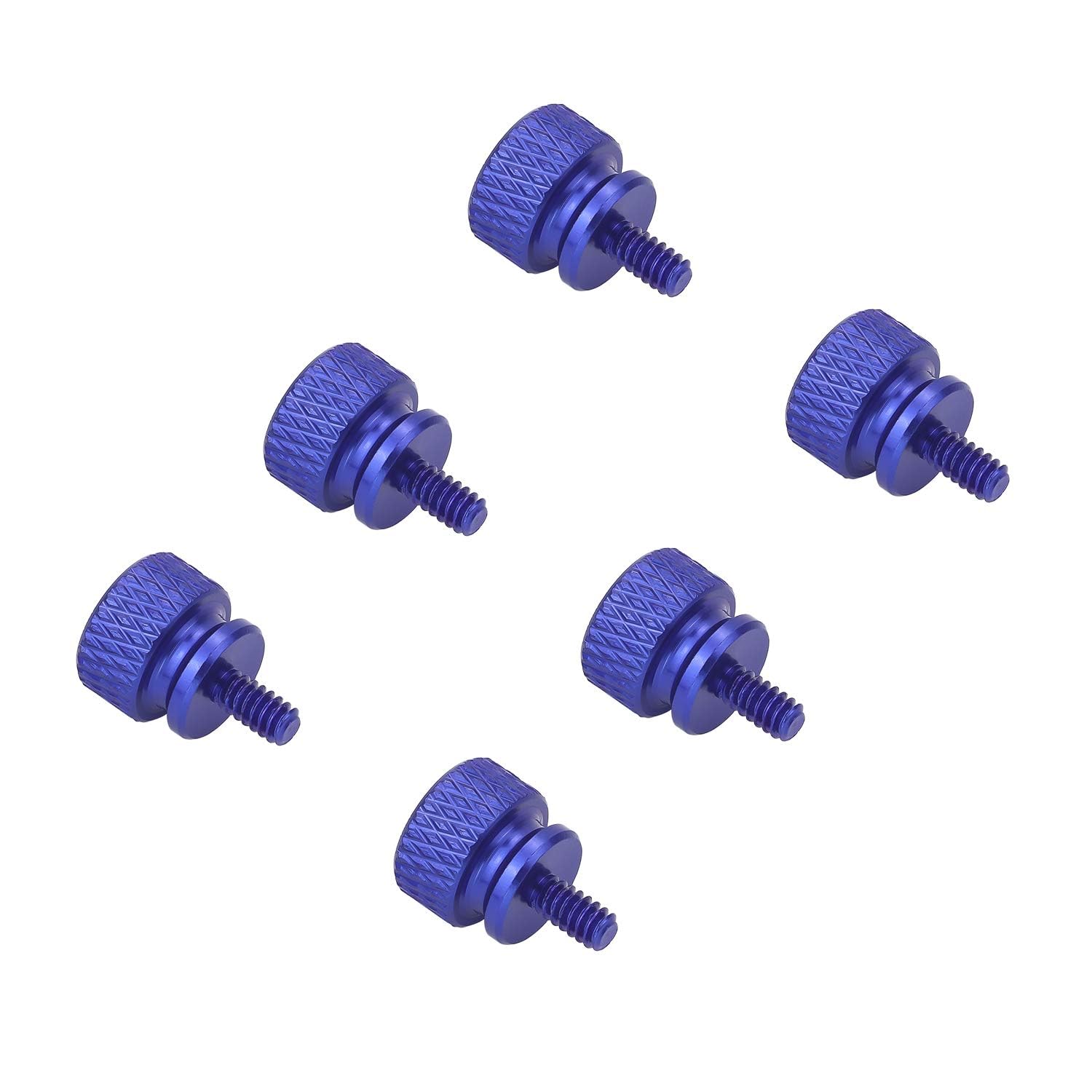10Pcs 6-32 Thread PC Thumb Screws - Blue Computer Case Screws for Power Supply & PC Build | Easy-Grip Hardware for DIY Computer Assembly & Repair