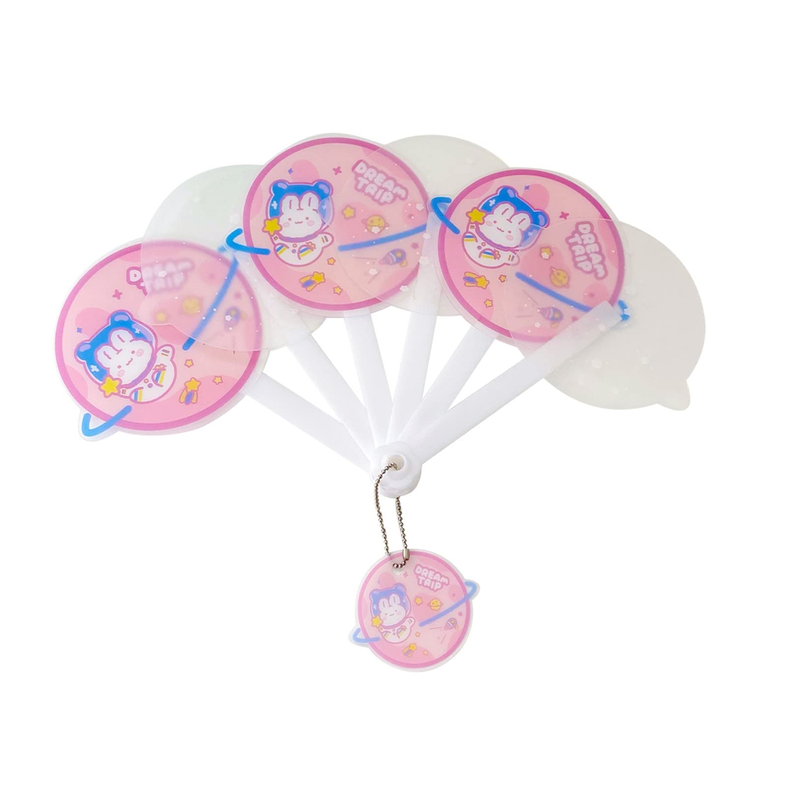 Portable Six-Fold Handheld Fan - Cute Cartoon Turtle Design, Lightweight PP Material for Cooling - Perfect for Birthday Parties, Outdoor Events & Summer Travel