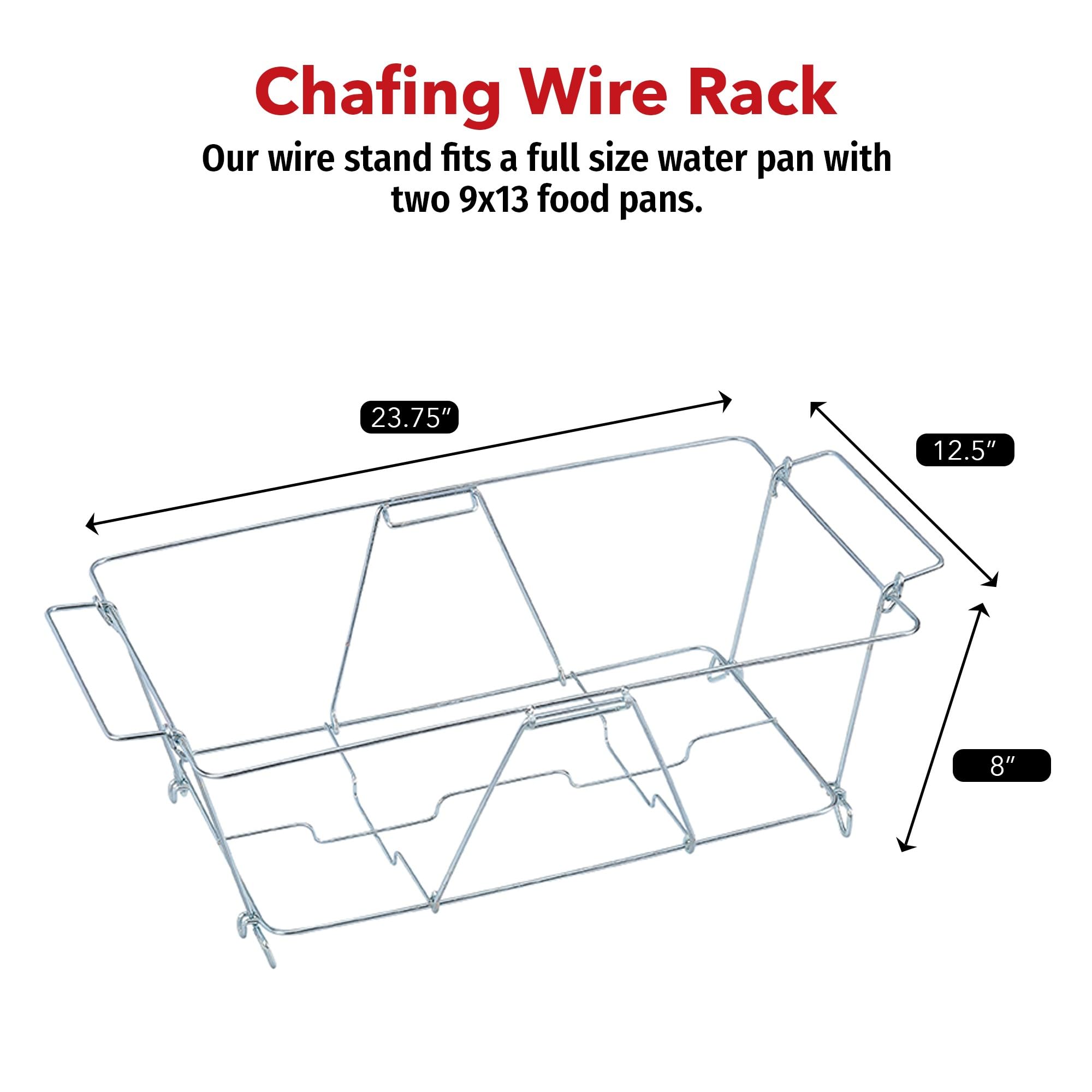 Stainless Steel Folding Wire Rack for Sterno Chafing Dish - 6 Pack Buffet Food Warmer Stand for Catering & Events | Holds Water & Food Pans | Perfect for Banquets, Weddings, and Buffet Service