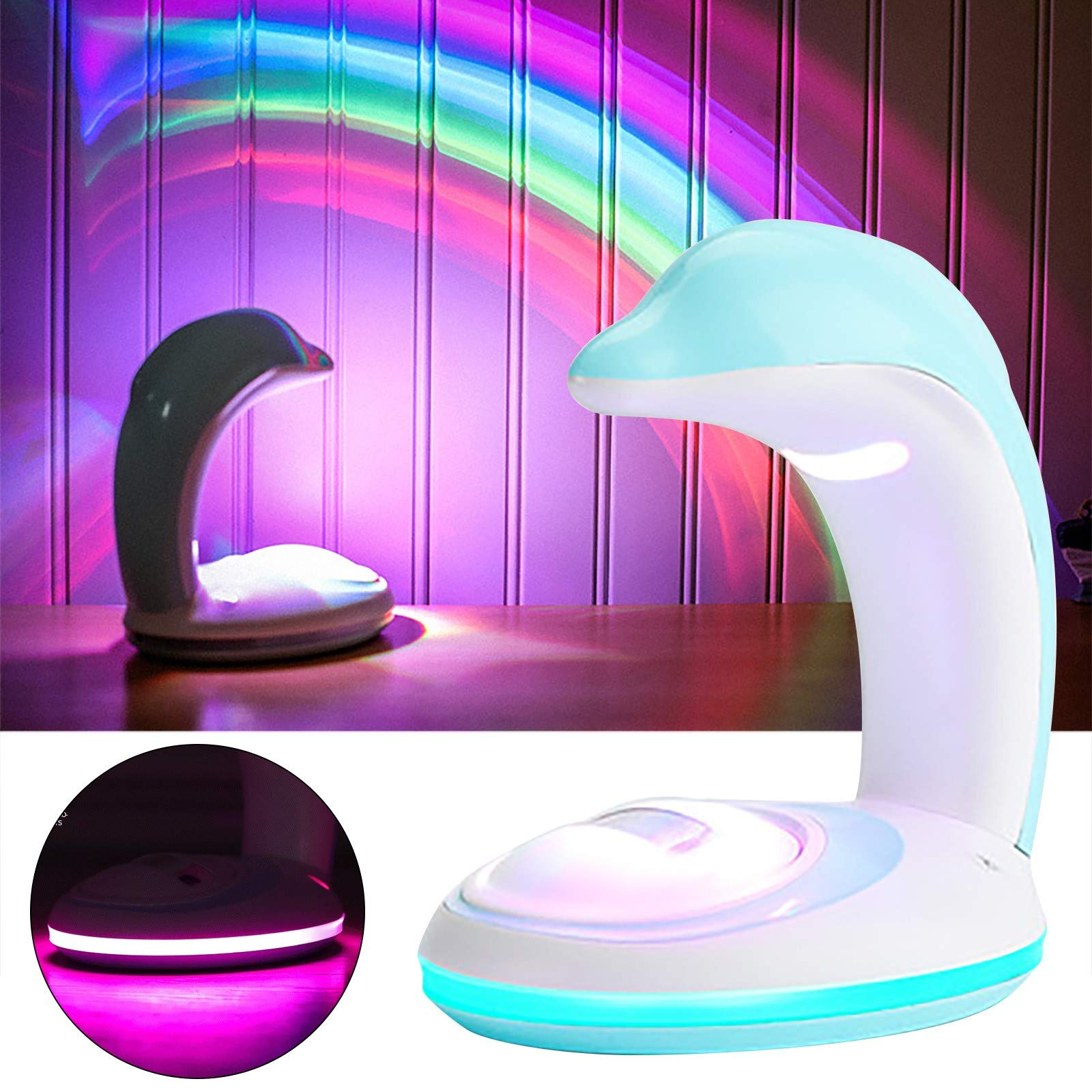 Naladoo Rainbow Projection Lamp - Creative LED Night Light for Bedroom, Living Room & Party Decor | Romantic Mood Lighting for Home, Kids Room & Special Events