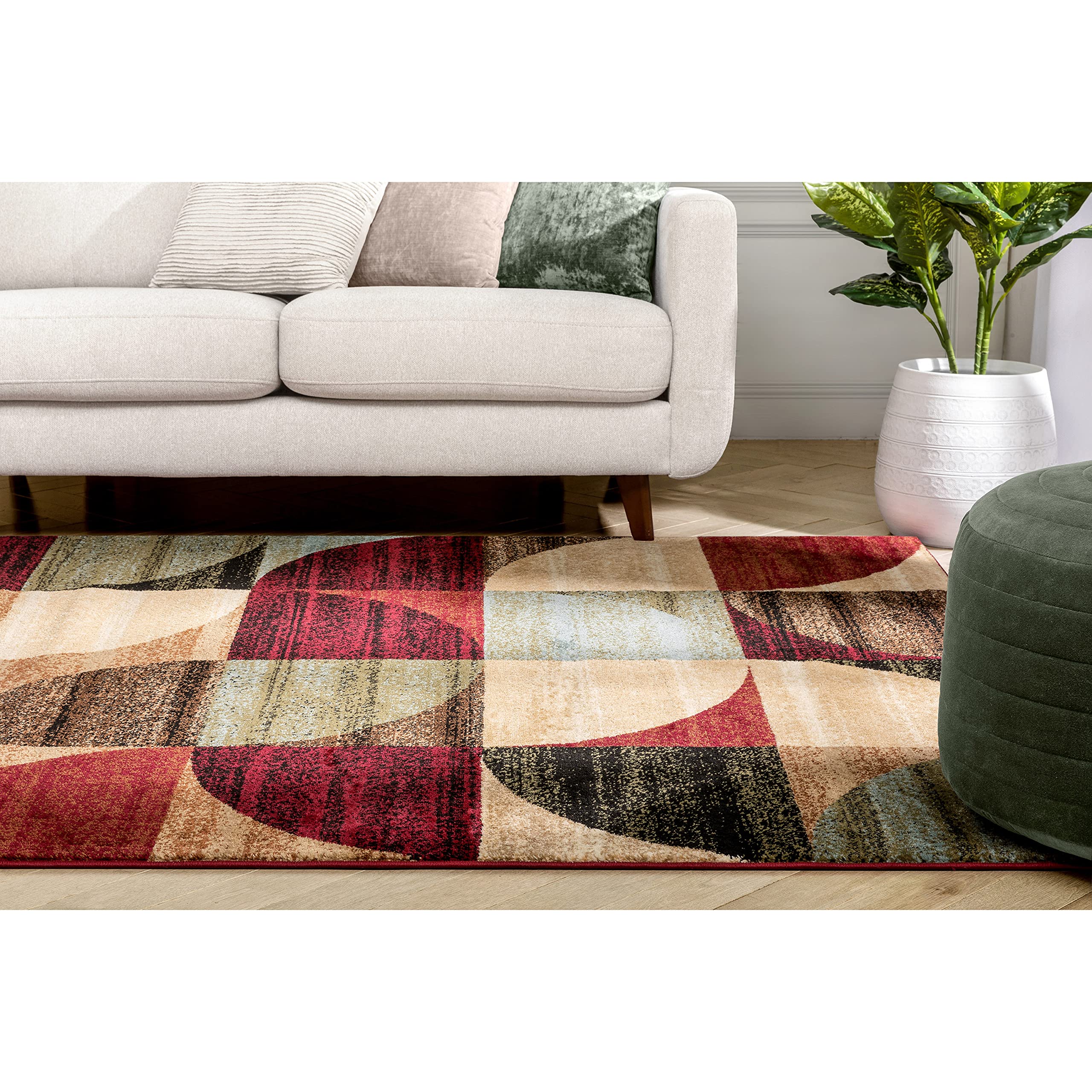 Well Woven Barclay Collection Bowery Art Deco Ivory 8x10 Area Rug - Soft Non-Slip Modern Rug for Living Room, Bedroom, Dining Room & Office - Home Decor & Floor Protection