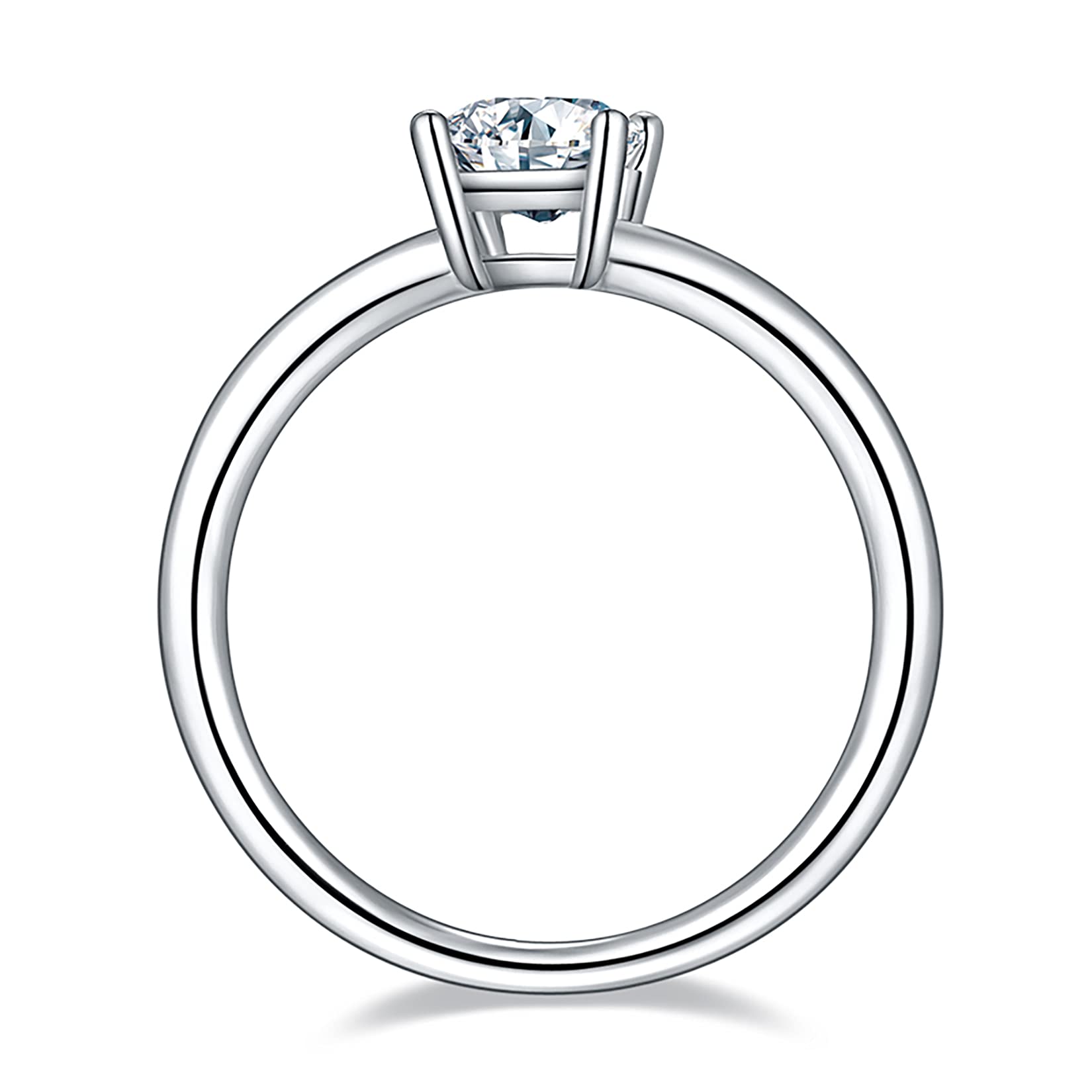 1ct Moissanite Engagement Ring for Women - Sterling Silver Thin Wedding Band - Anniversary Gift - Perfect for Proposals, Bridal Jewelry & Special Occasions