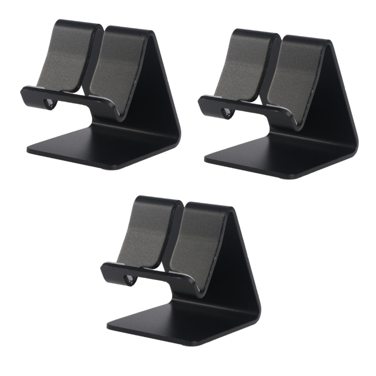 Housoutil 3-Pack Aluminum Phone Stand for Desk - Universal Tablet & Smartphone Holder with Non-Slip Pads - Perfect for Office, Home, and Travel Use