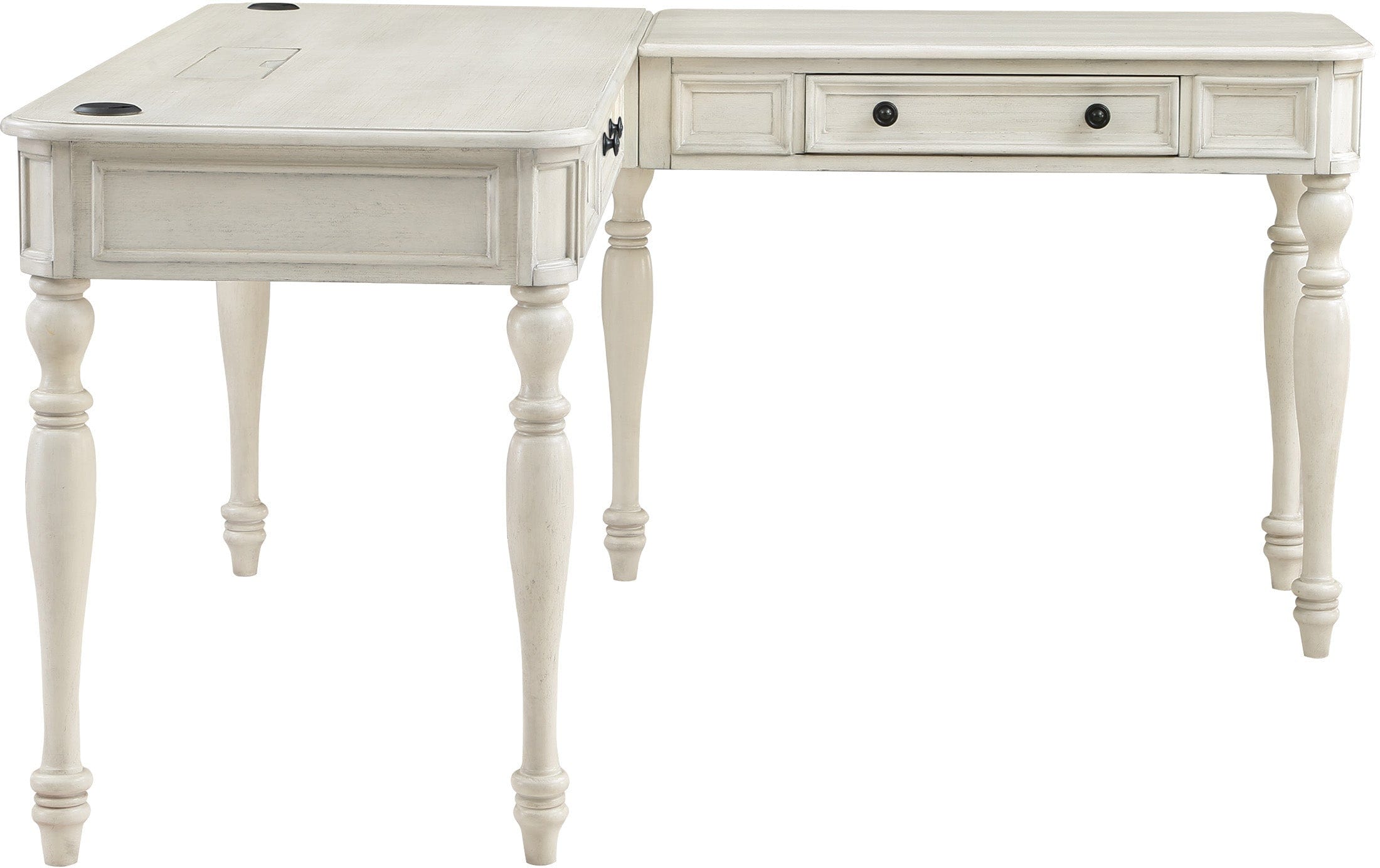 Office Star Country Meadows L-Shaped Desk with Power Outlet [CML6060] - Perfect for Home Office, Gaming Setup & Small Workspace