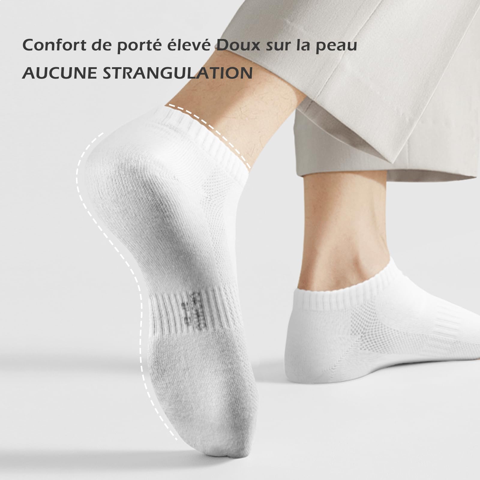 QINCAO Men's & Women's Athletic Socks - 6 Pairs Low-Cut Cotton Sports Socks - Breathable Running Socks for Gym, Workout & Daily Wear