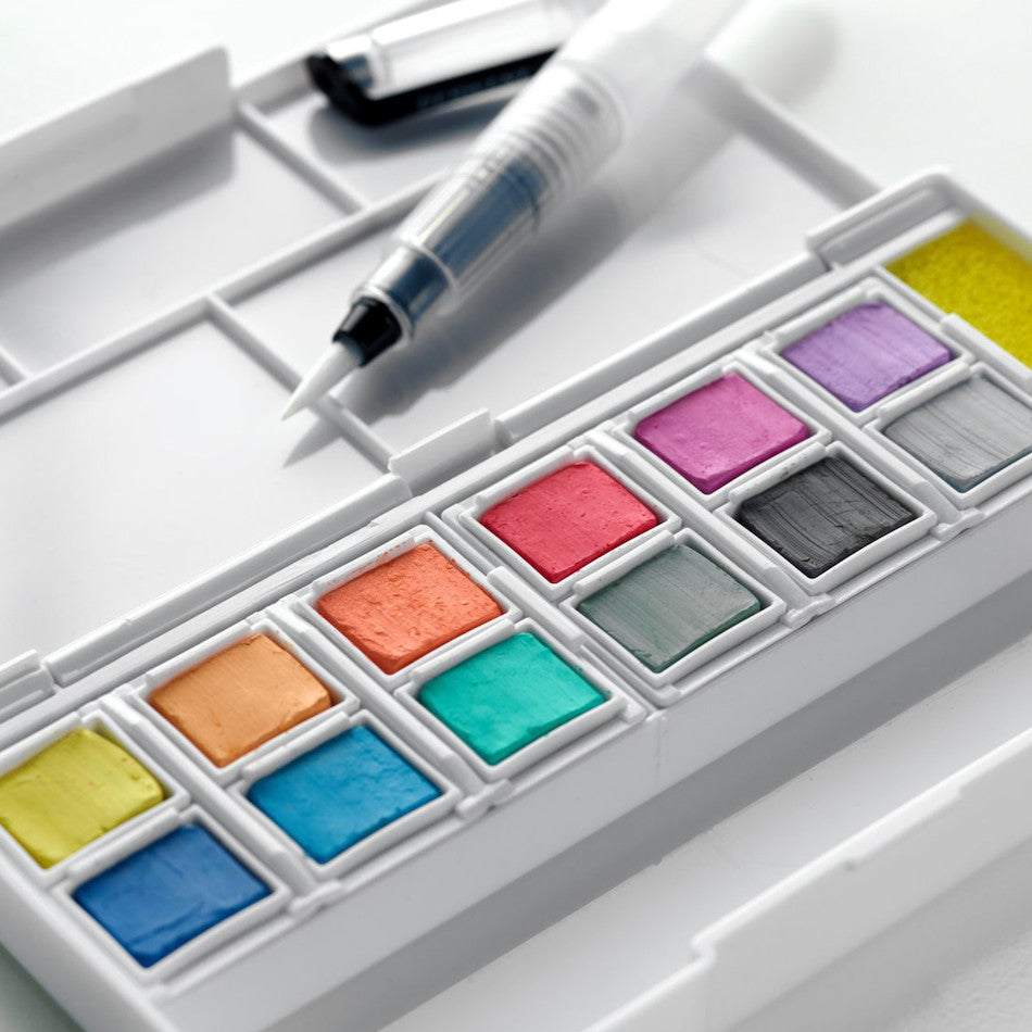 Derwent Pastel Shade Paint Pan Refill - 12 Vibrant Colors for Artists & Hobbyists - Perfect for Watercolor Painting, Sketching & DIY Crafts