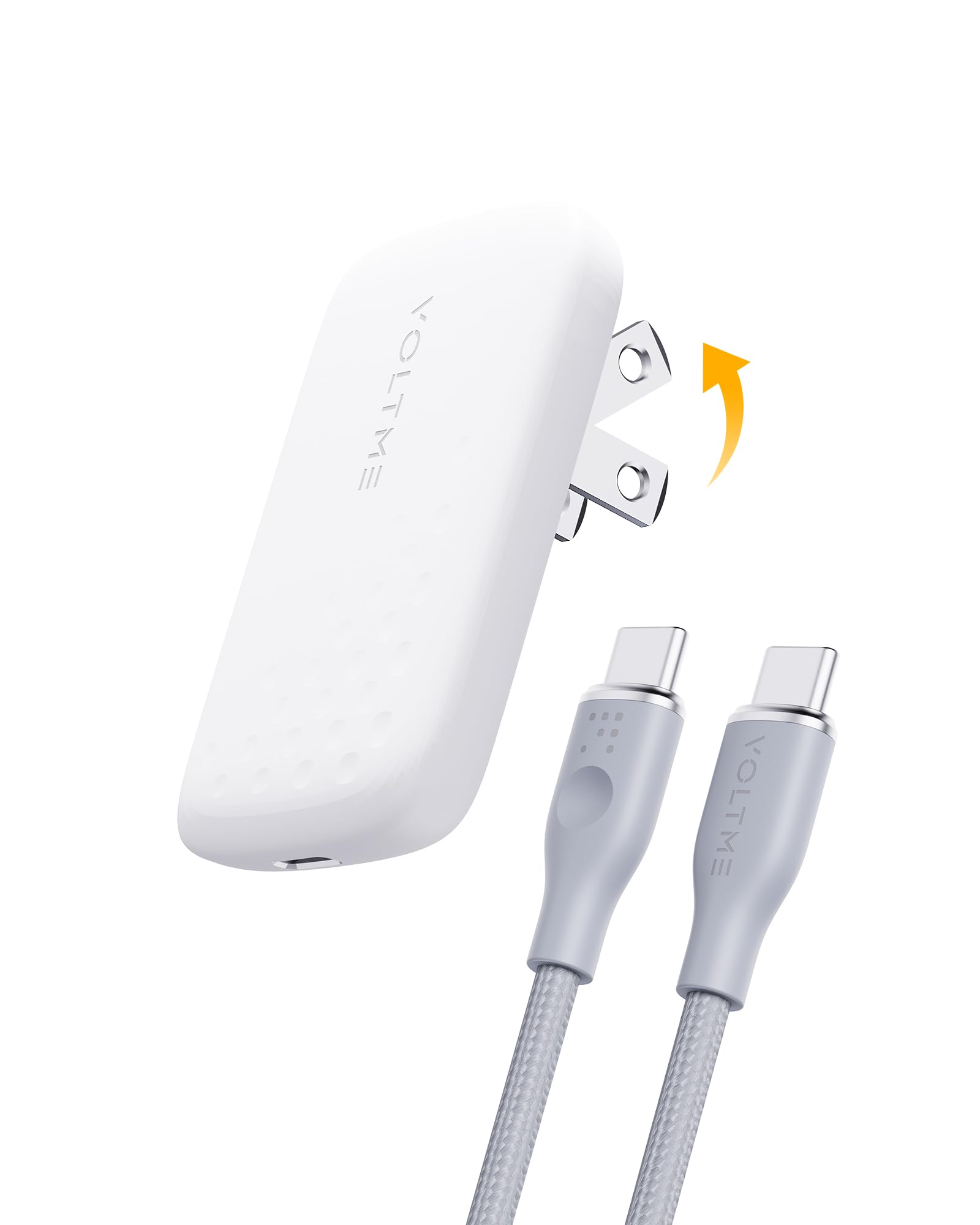 VOLTME 30W USB C Fast Charger - Ultra Slim Wall Charger with 3.3ft Cable & Foldable Plug - Compatible with iPhone 16/15/14/13/12, MacBook Air, iPad, Galaxy S24/S23/S22 - Perfect for Travel, Home & Office Charging