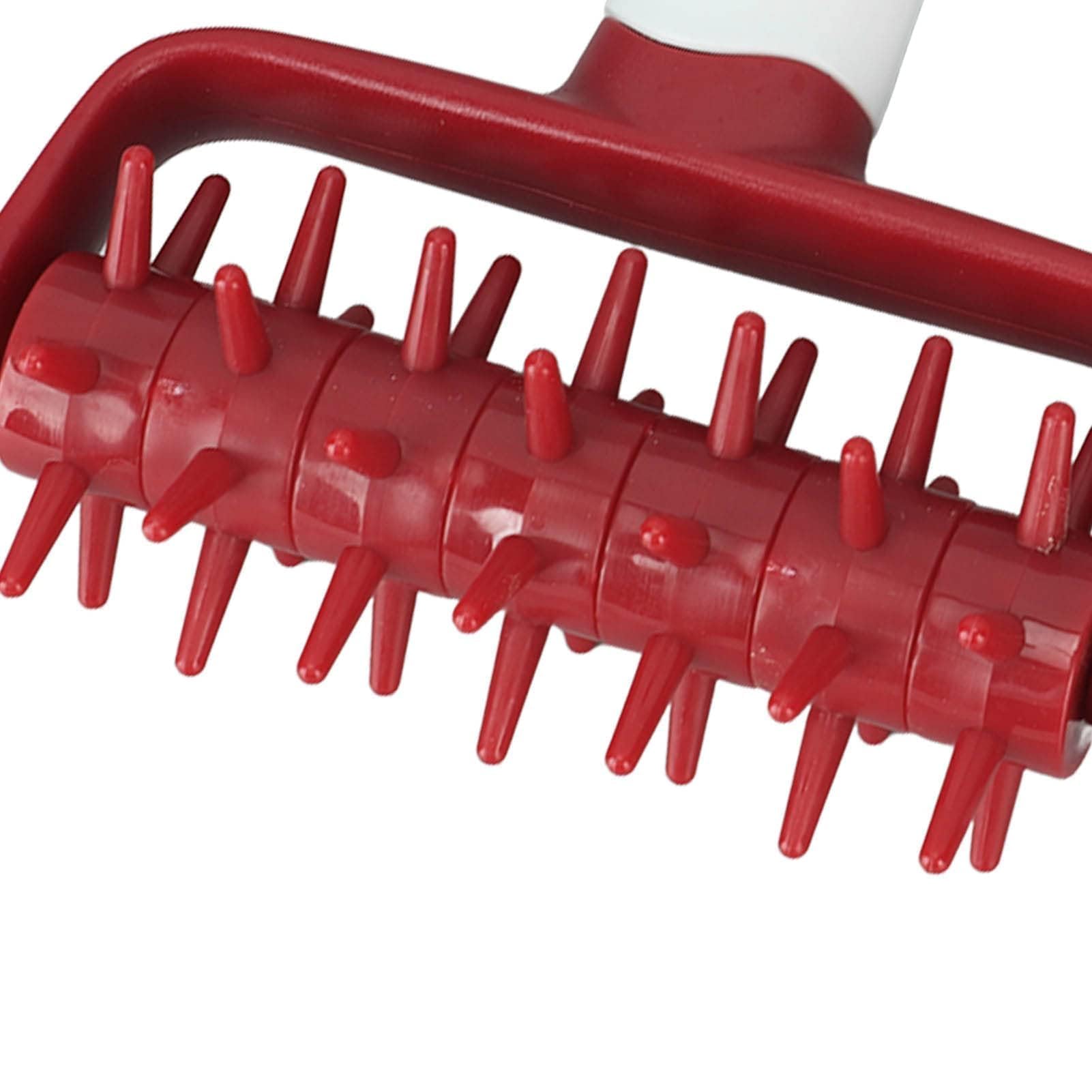 Pizza Dough Docker Roller with Spikes - Plastic Pastry Docking Tool for Homemade Baking, Prevents Dough Blistering (Red) - Perfect for Pizza, Pie Crusts, Crackers & Flatbreads