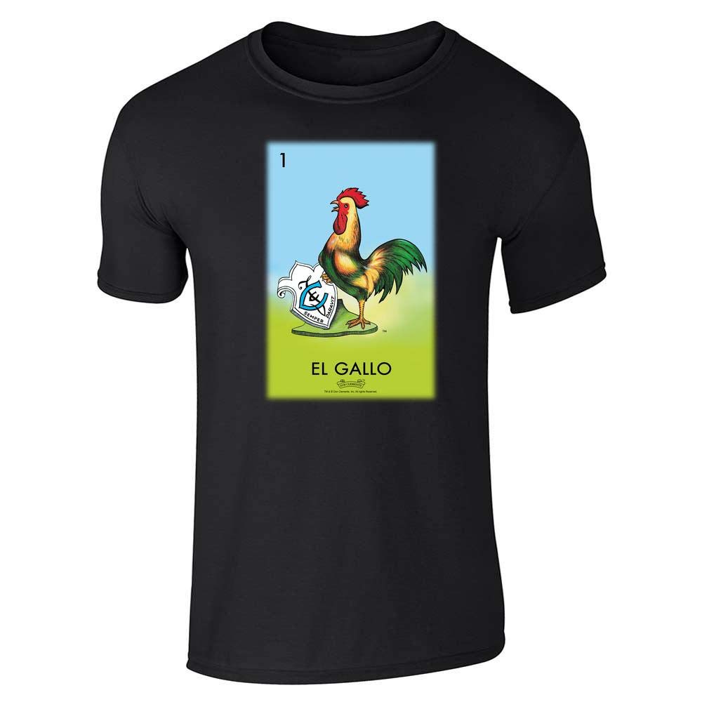 Pop Threads Men's El Gallo Rooster Loteria Card Mexican Graphic T-Shirt - Vintage Latino Style Tee for Casual Wear & Hispanic Heritage Celebration