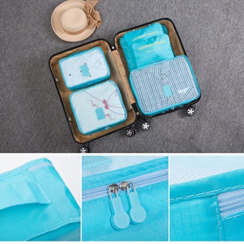 6-Piece Travel Packing Cubes Set - Waterproof Luggage Organizers with Compression for Clothes & Accessories (Gray) - Perfect for Suitcase Organization, Business Trips & Vacation Packing