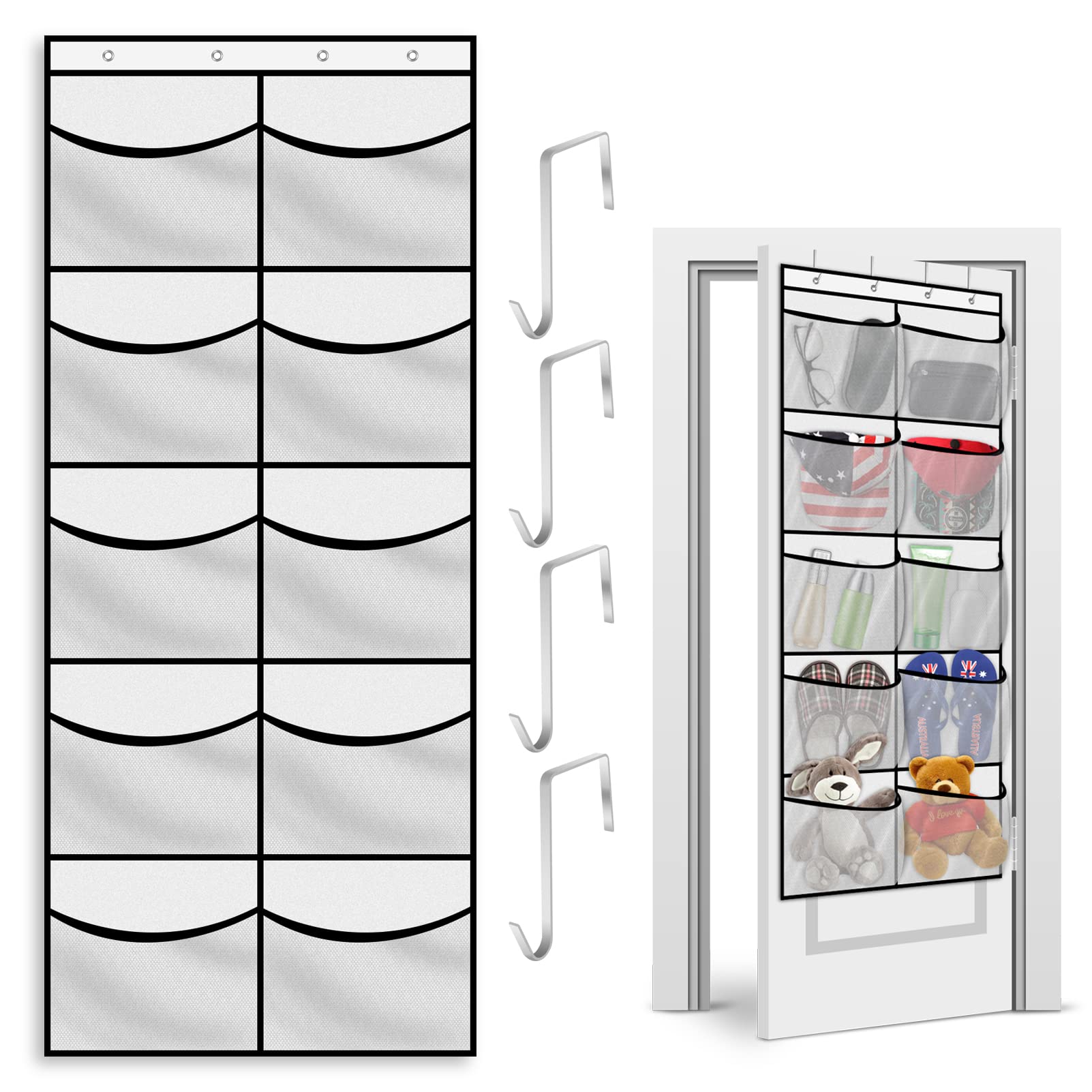Over The Door Organizer - 10 Pocket Hanging Closet Storage for Bedroom & Bathroom | Space Saving Solution for Clothes, Towels & Accessories | Perfect for Small Spaces & Home Organization