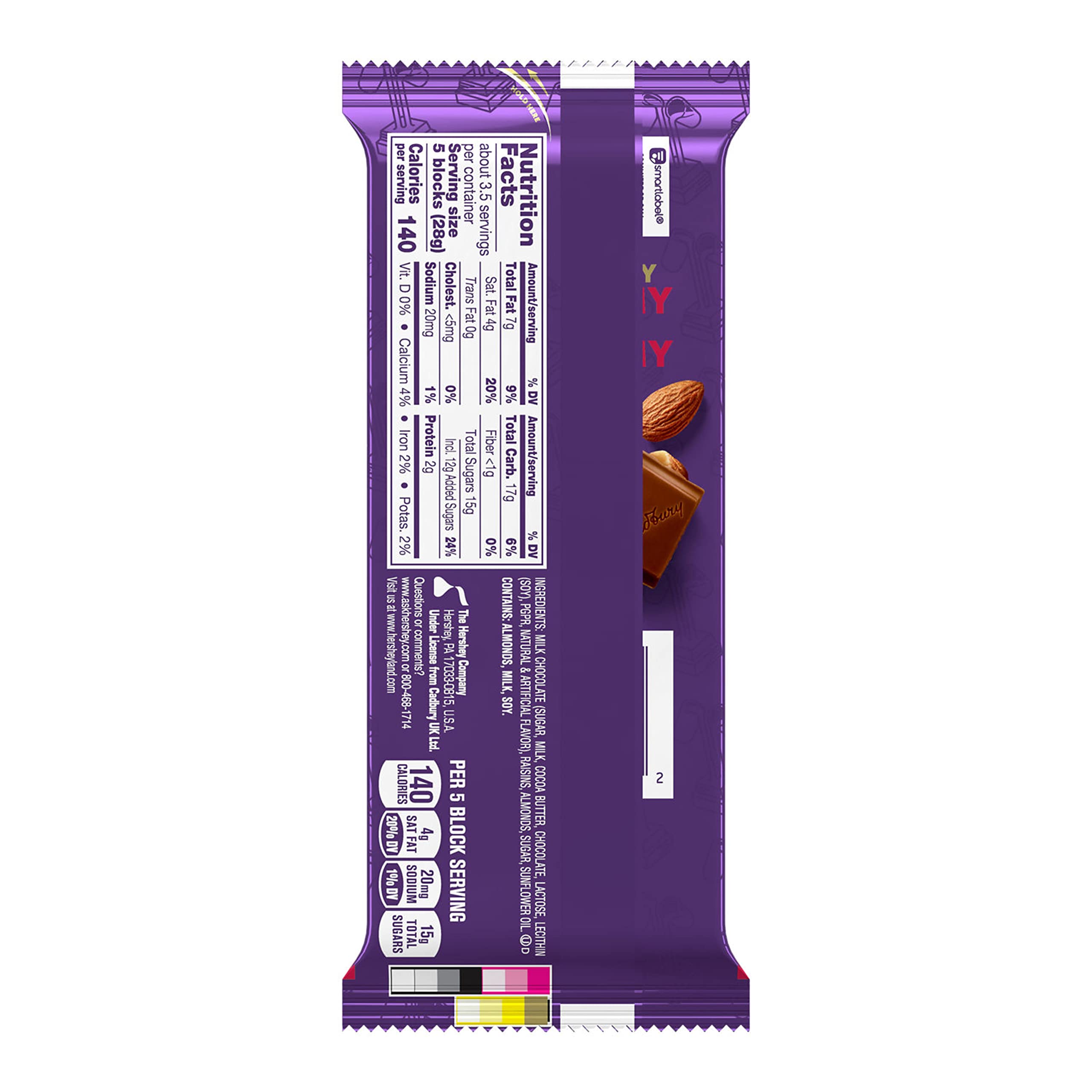 **CADBURY DAIRY MILK Fruit & Nut Milk Chocolate Candy Bar – 3.5 oz (Pack of 1) – Delicious Snack for Parties, Gifts & Everyday Treats**