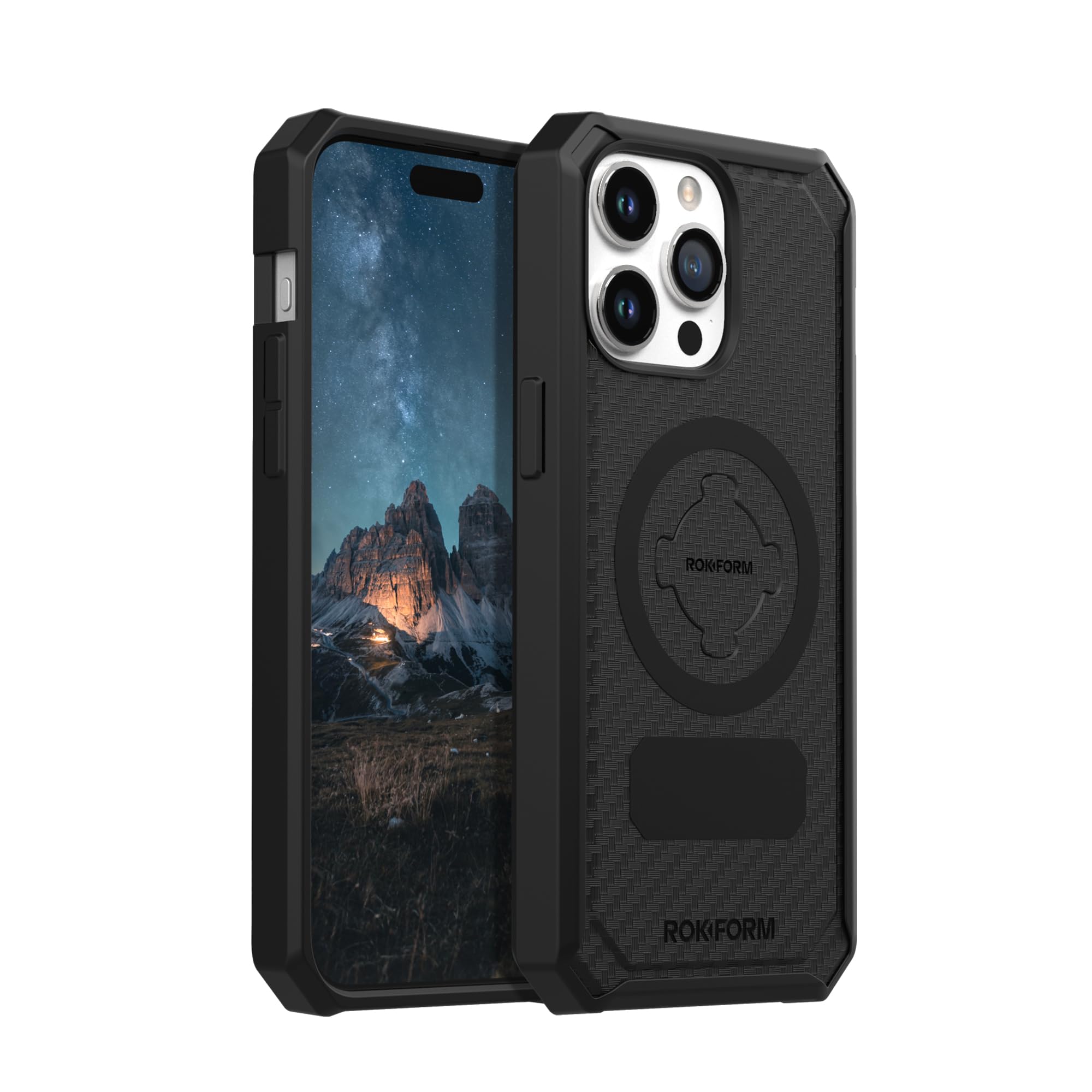 Rokform Rugged Magnetic iPhone 15 Pro Max Case with RokLock Twist Lock - Military-Grade Drop Protection, Wireless Charging Compatible (Black) - Perfect for Outdoor Adventures, Construction Work & Extreme Sports
