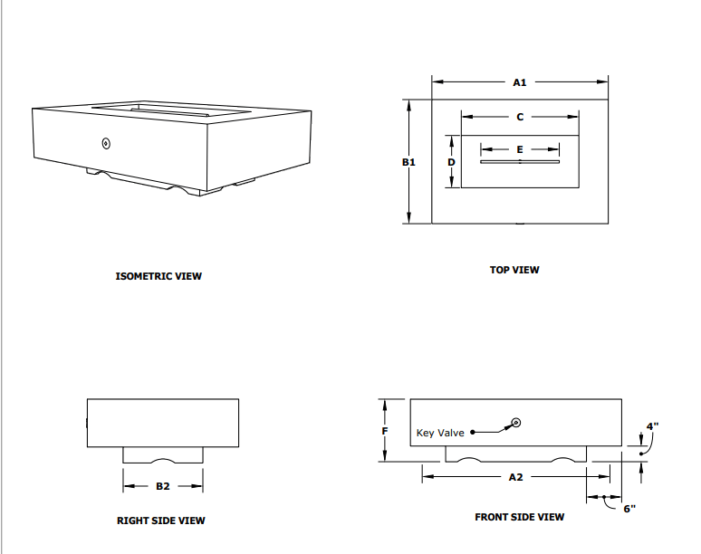 Premium GFRC Concrete Outdoor Fire Pit - Modern Linear Design for Patio, Backyard & Garden - Durable & Weather-Resistant for Year-Round Use